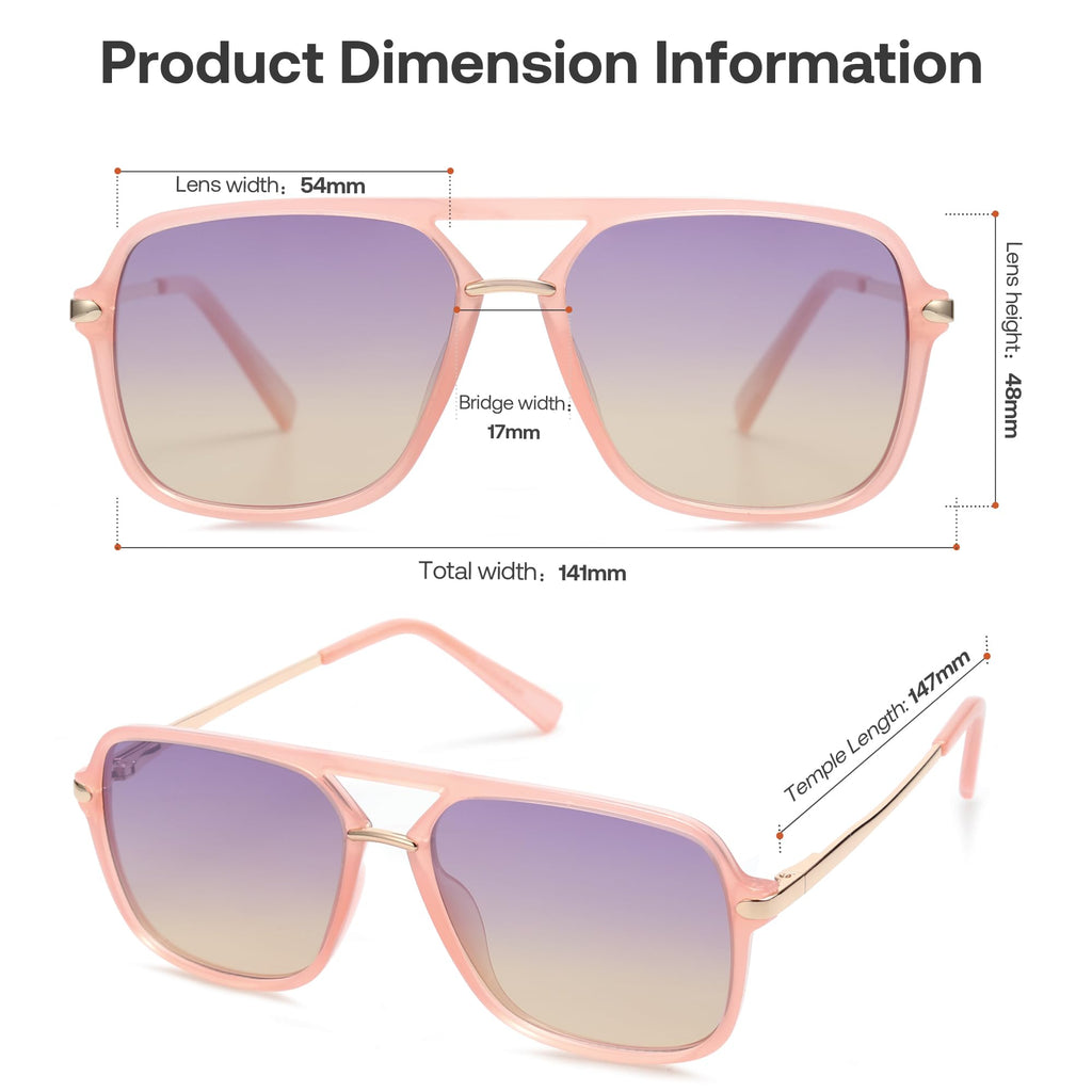 SOJOS Sunglasses for Women & Men, Square, Retro, Polarized Lens, Trendy Aviator, 90s Shades