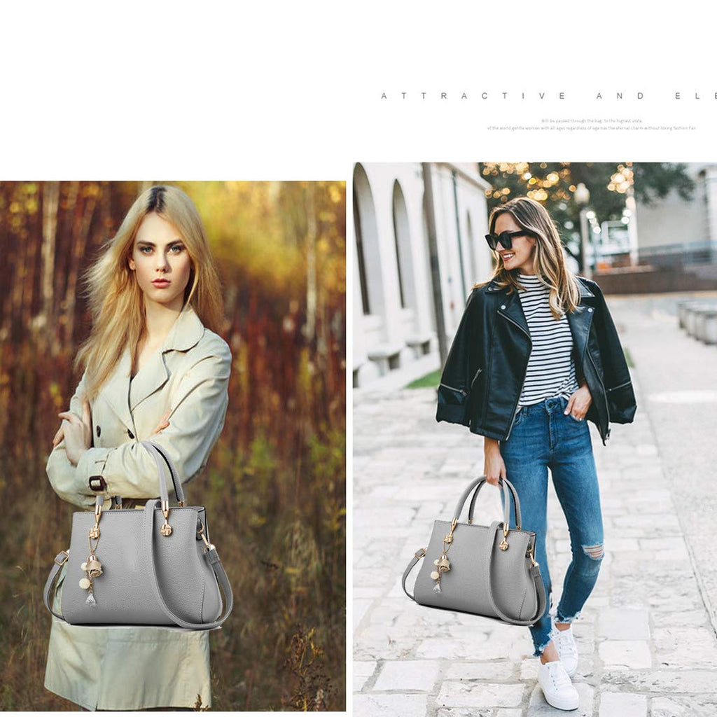 Purses and Handbags for Women Fashion Ladies PU Leather Top Handle Satchel Shoulder Tote Bags