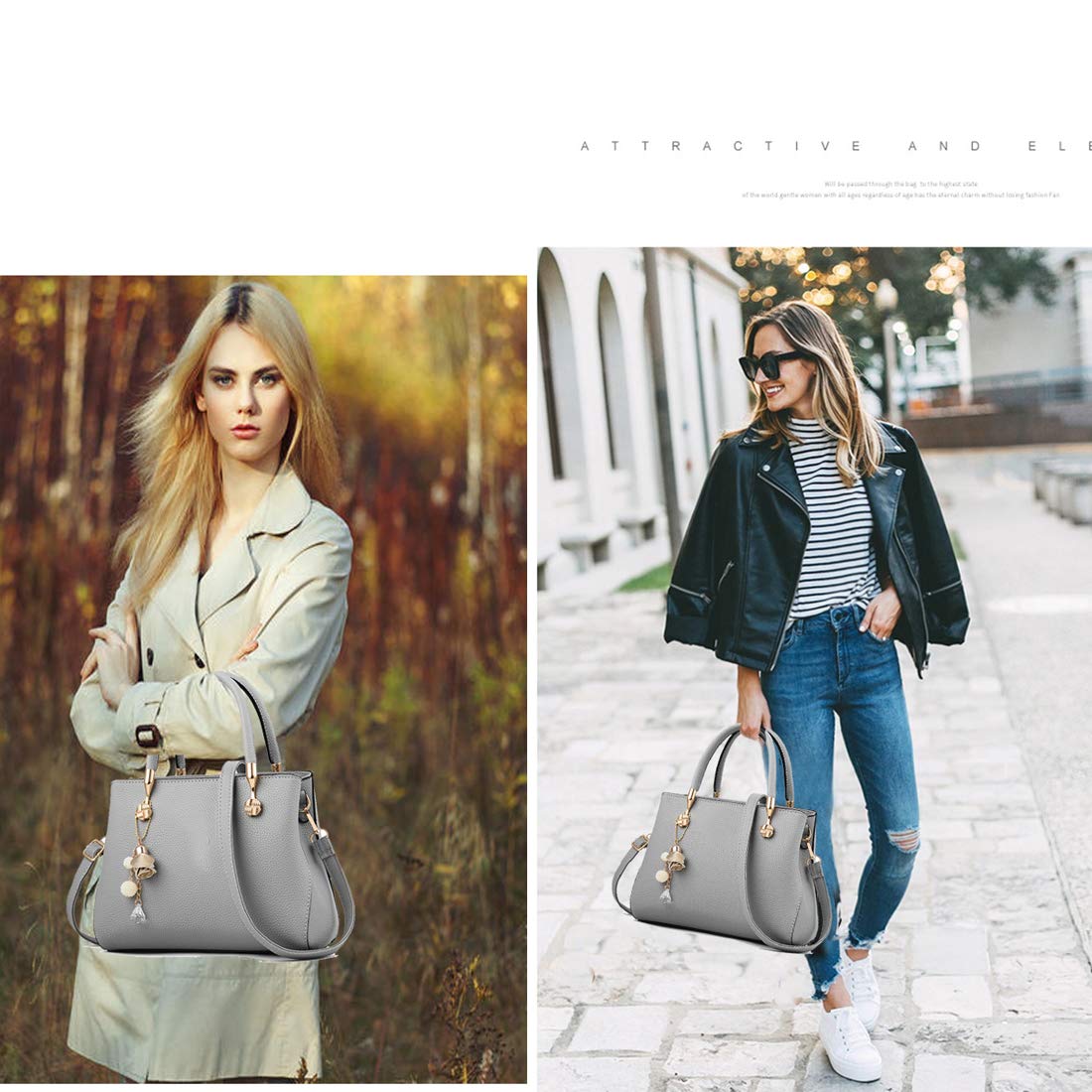 Purses and Handbags for Women Fashion Ladies PU Leather Top Handle Satchel Shoulder Tote Bags