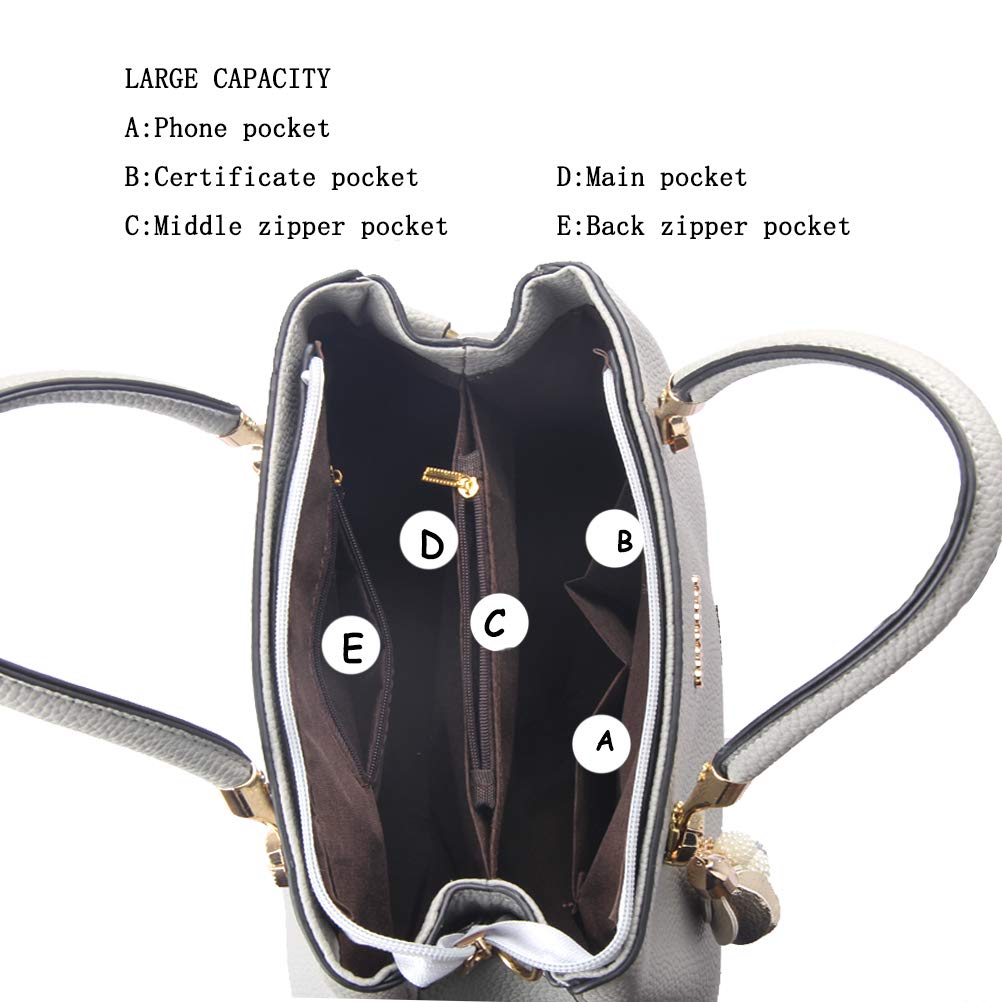 Purses and Handbags for Women Fashion Ladies PU Leather Top Handle Satchel Shoulder Tote Bags