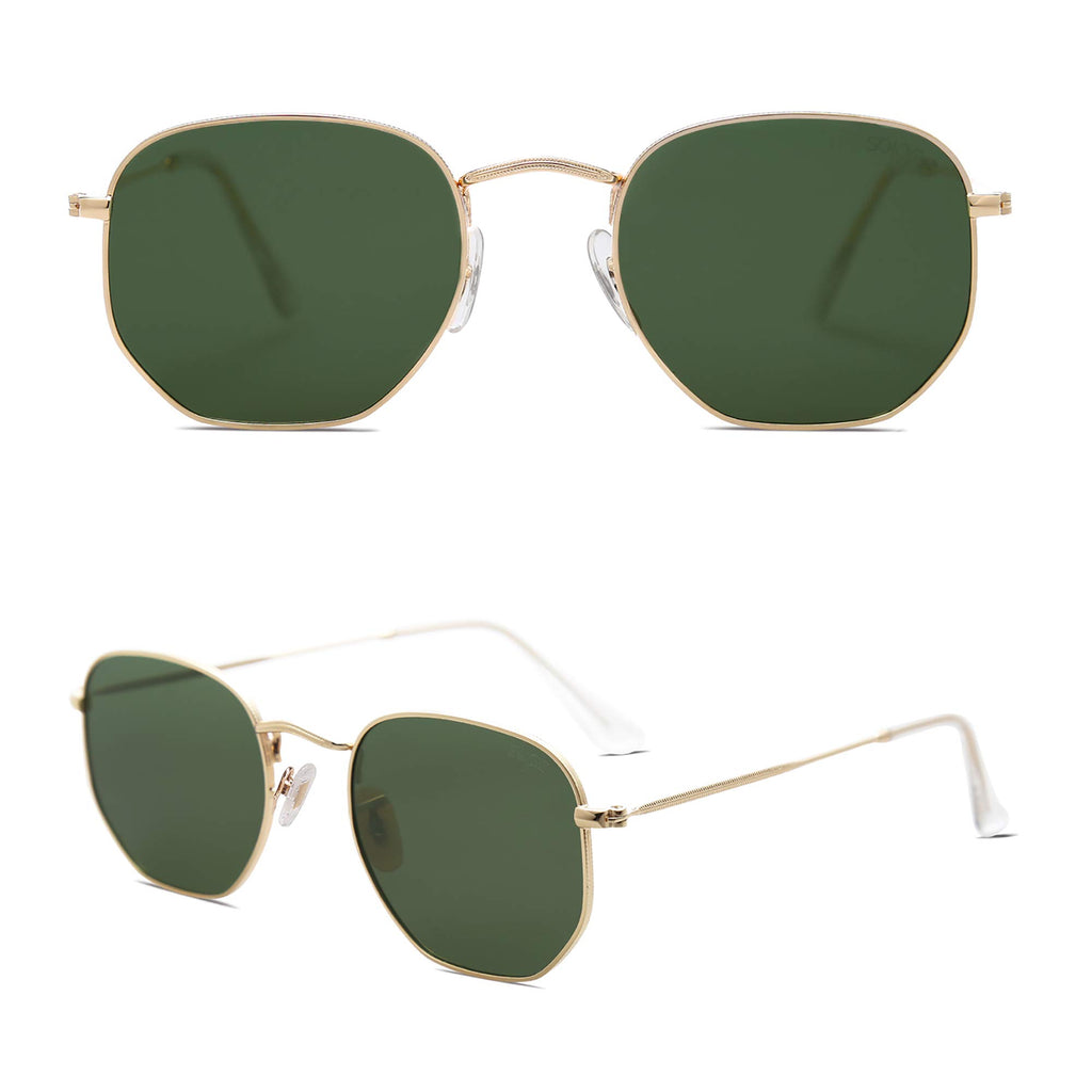 SOJOS Square Polarized Sunglasses for Women Men Small Hexagonal Polygon Shades SJ1072