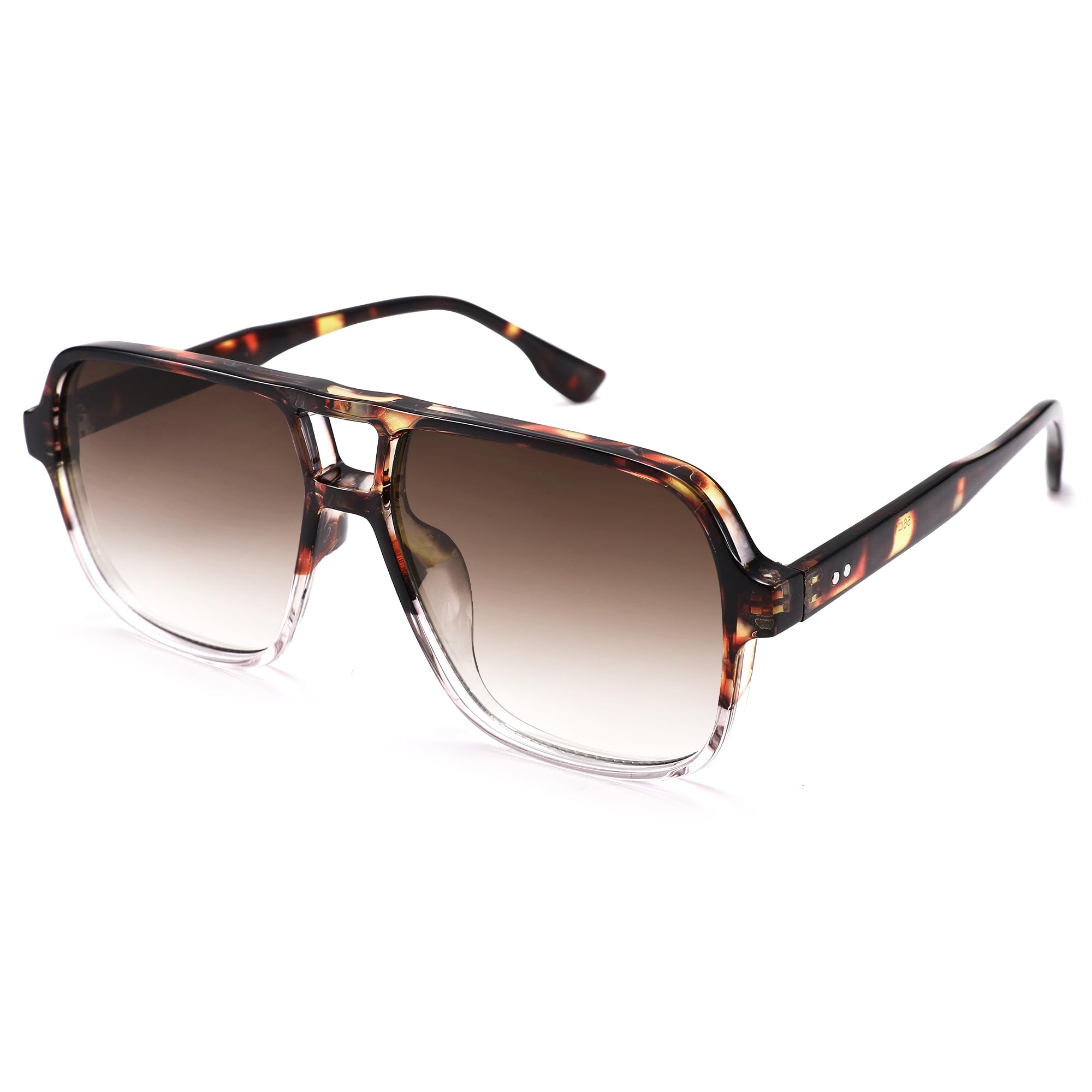 Oversized Aviator Sunglasses for Women Men - Retro 70s Square Shades Sun Glasses