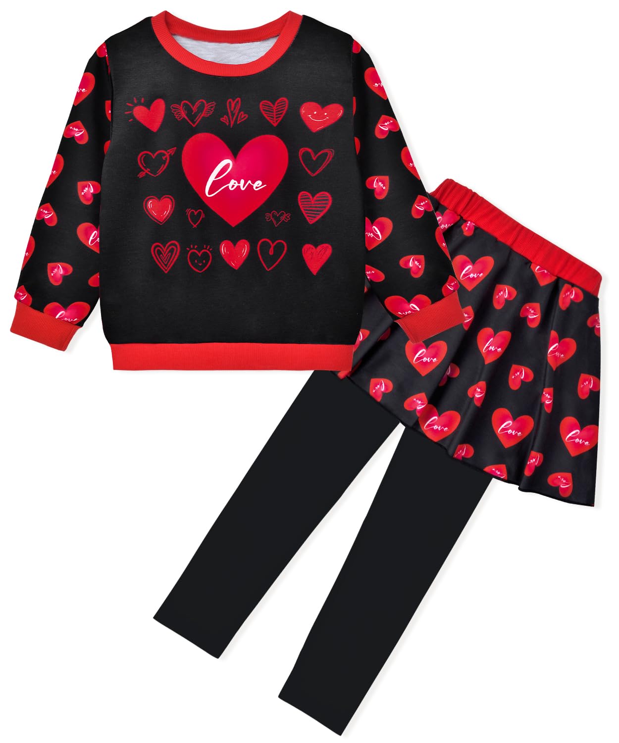 Toddler Kid Girl Clothing Set Outfit Long Sleeve Top, Unicorn Print Pantskirts Fall Winter Outfit Set