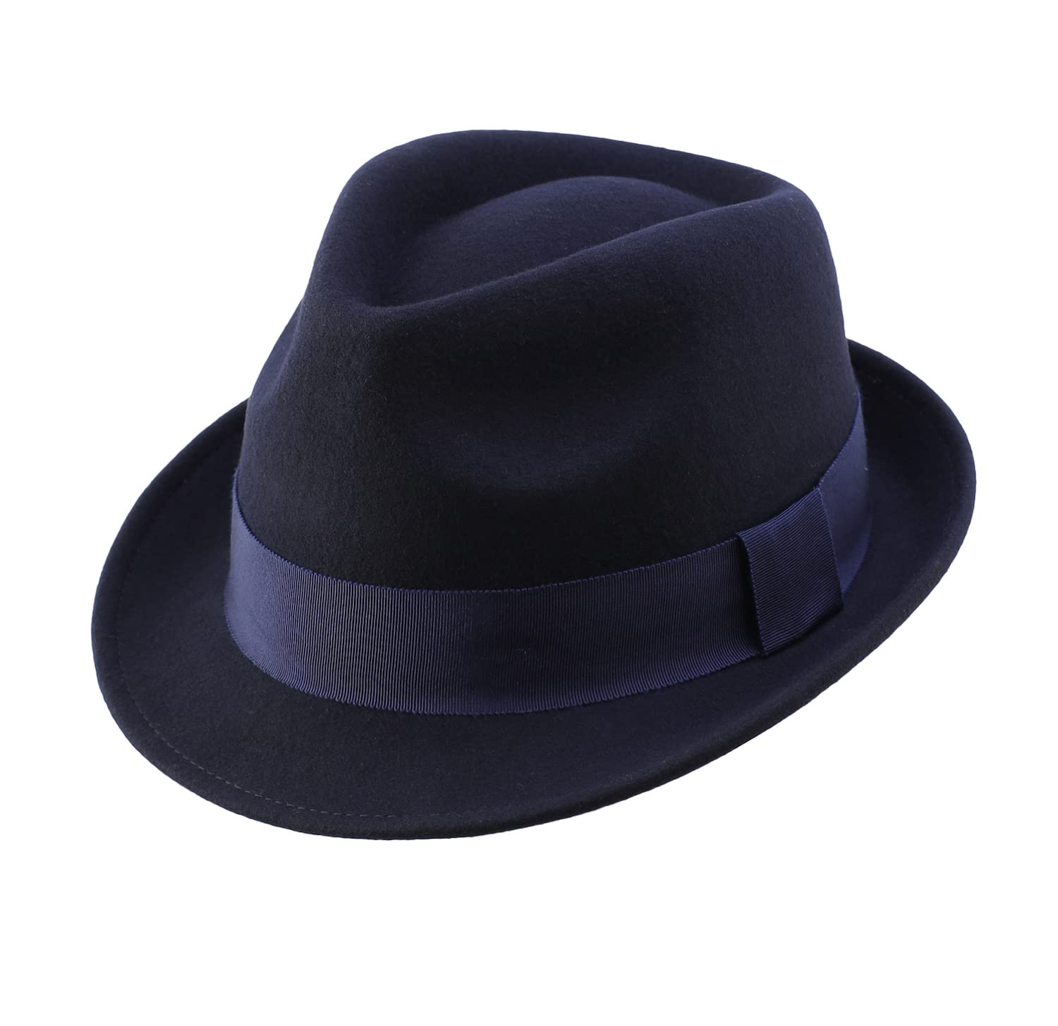 Home Prefer Men's Wool Felt Winter Hat Short Brim Fedora Hat
