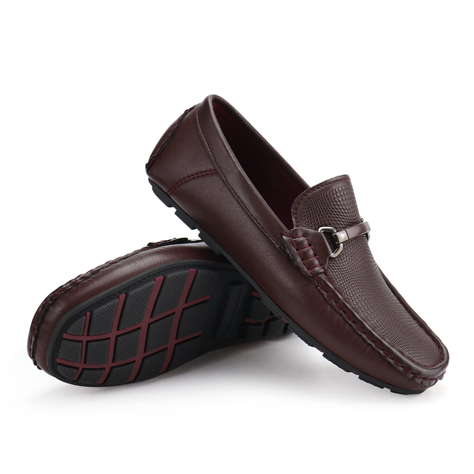 JABASIC Kids Penny Loafer Casual Slip-On Moccasin Flats Boys Dress Shoes