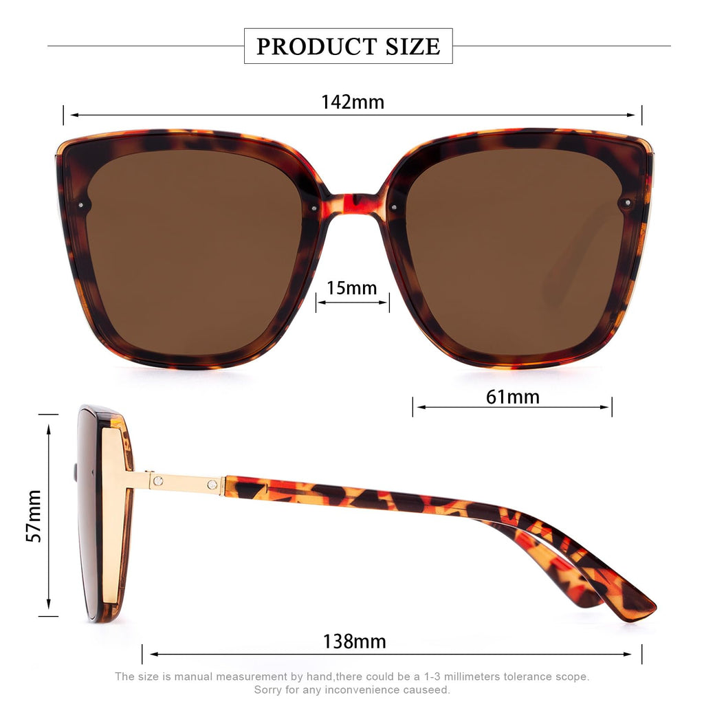 COLOSSEIN Beach Sunglasses for Women and Men Trendy Oversized Sunglasses Classic Square Sunglasses
