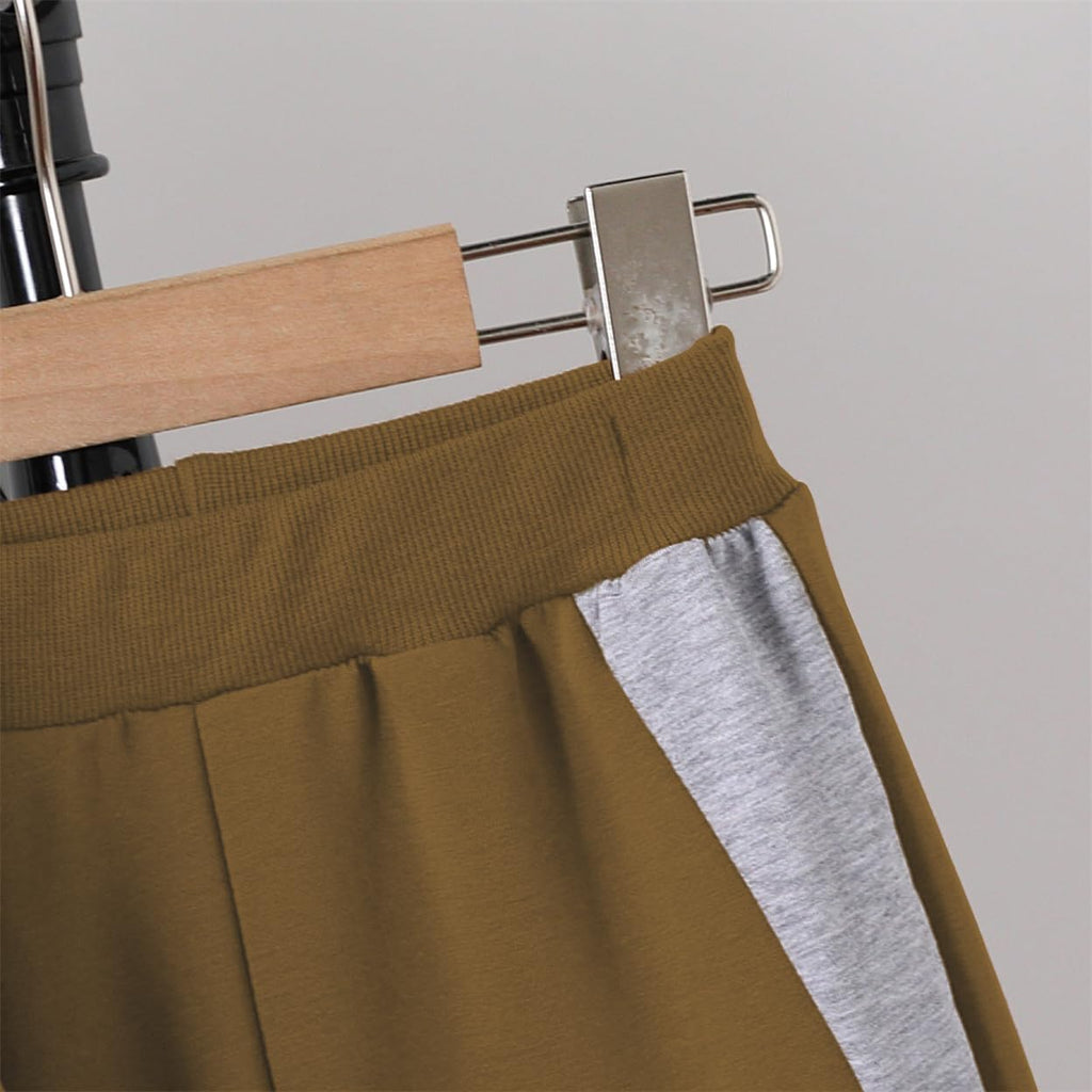 5-11Y Boys Clothes Long Sleeve Hooded Pullover Colorblock Sweatshirt + Pants 2pcs Fall Winter Outfit Set