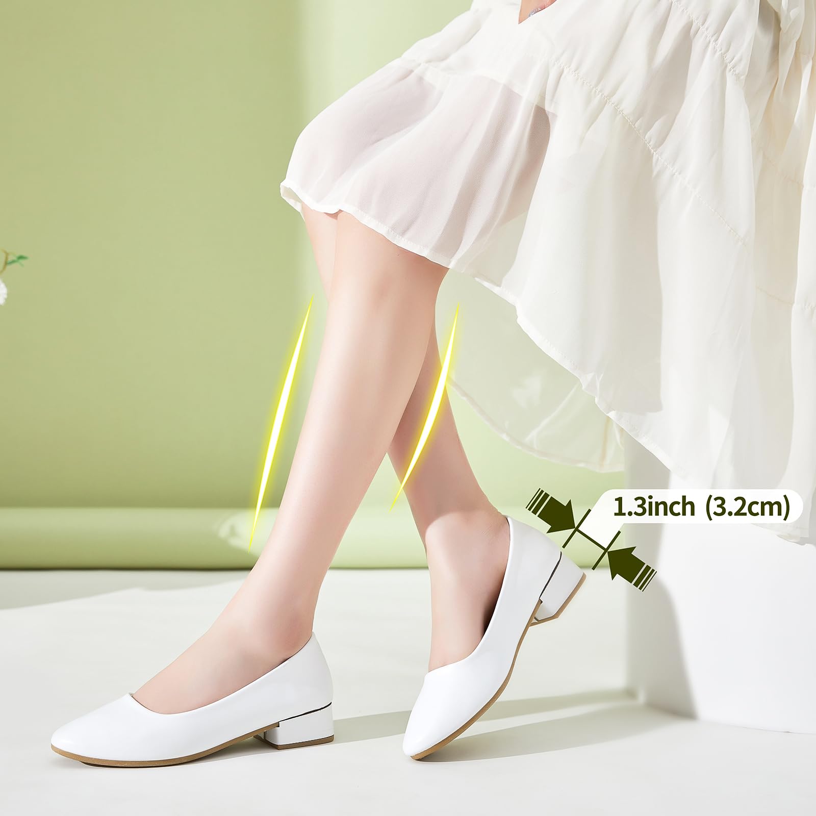 hash bubbie Women's Loafers Slip on Shoes Chunky Low Block Heels Closed Toe Pumps Shoes Office Shoes Ladies Elegant Wedding Dress Shoes