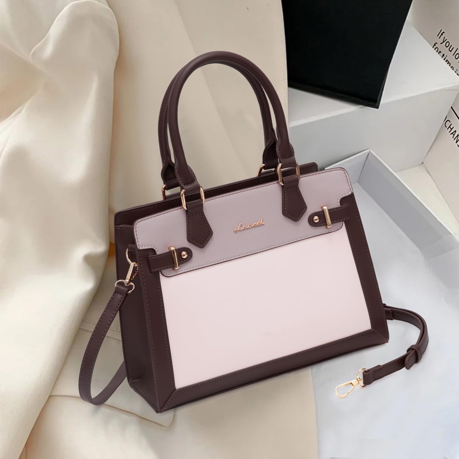 LOVEVOOK Purses and Handbags for Women, Tote Shoulder Bag Satchel Black Purse and PU Leather Top Handle for ladies