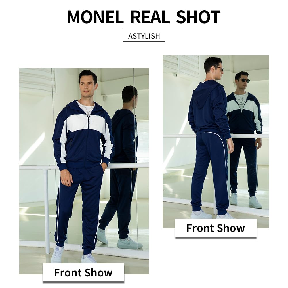 LBL Leading the Better Life Men's Casual Tracksuit Long Sleeve Sweat Suit Running Jogging Athletic Sports Set