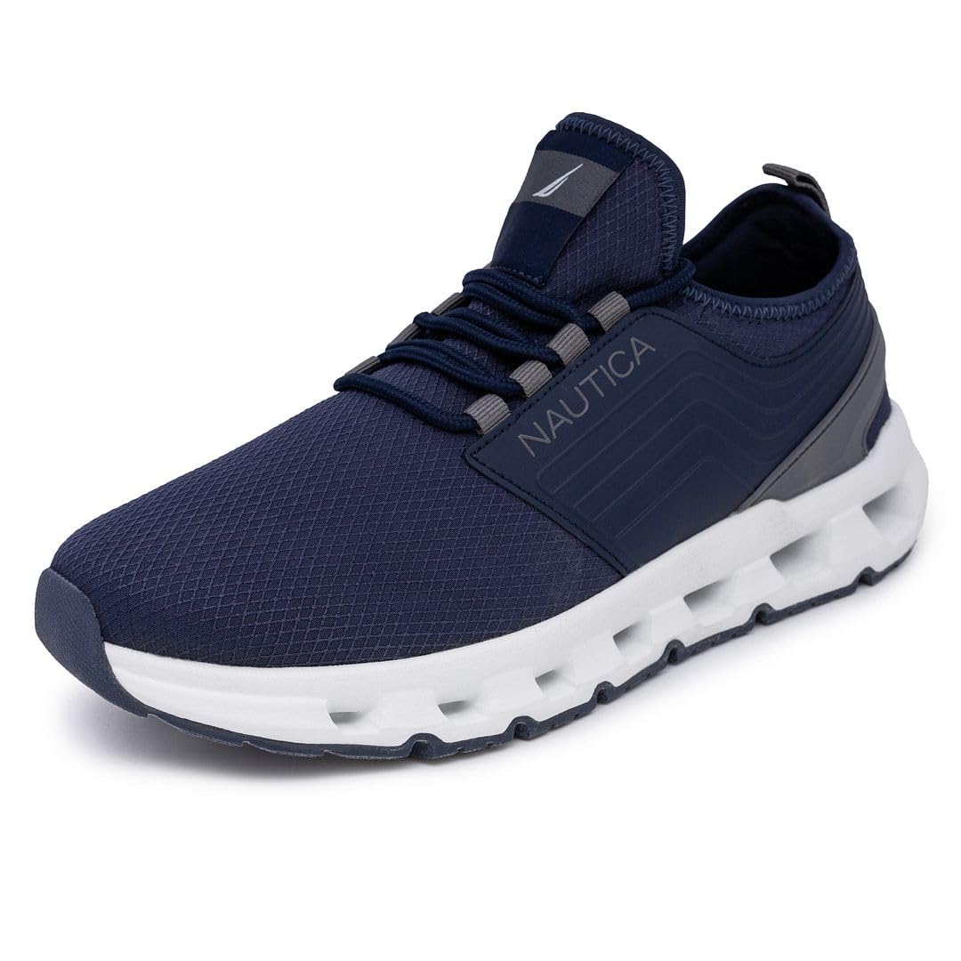 Nautica Mens Running Sneakers Sport Fashion Lace-Up Athletic Soft Shoes for Gym Tennis Men – Cushioned, Breathable, Lightweight & Comfortable