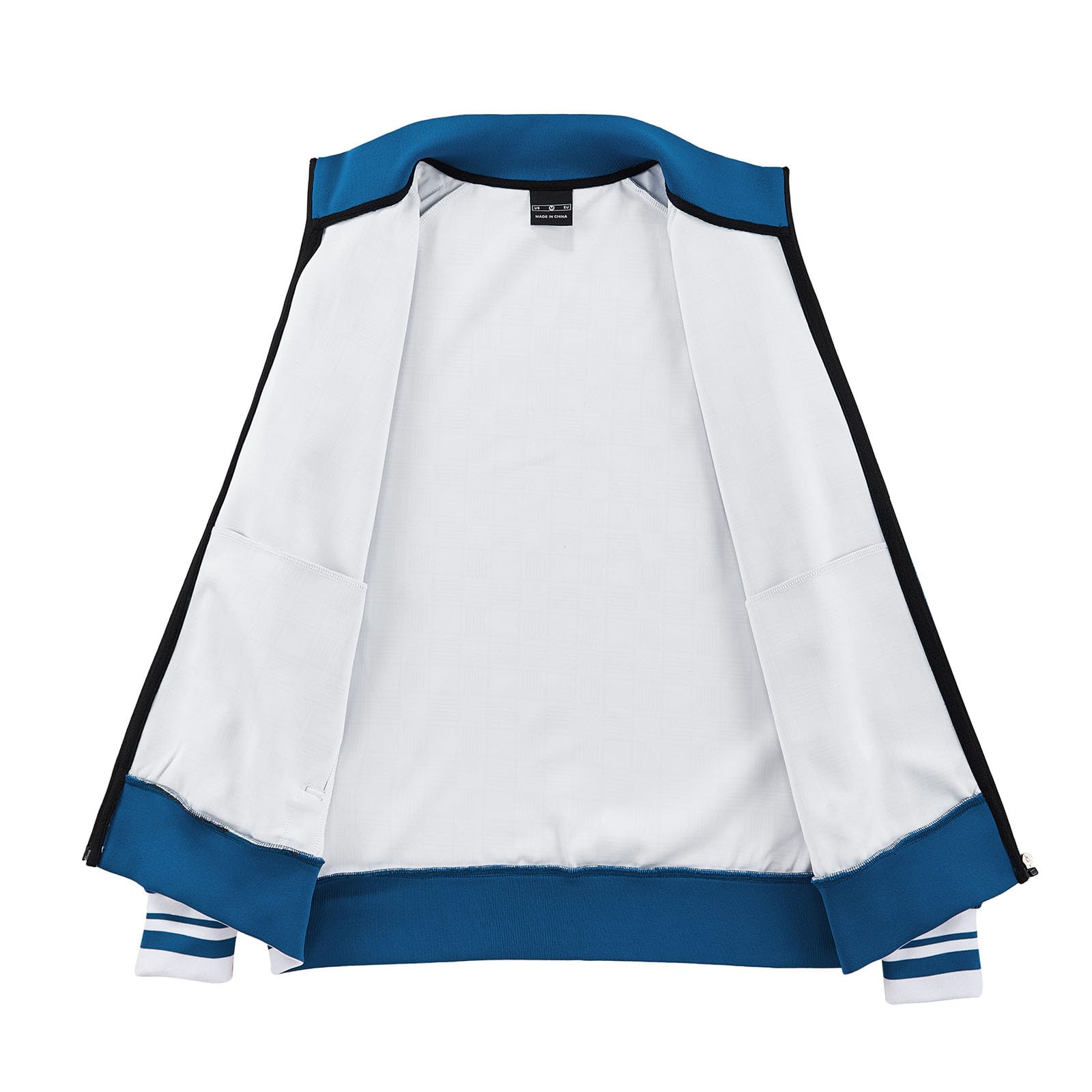 Men Tracksuits Full-zip Long Sleeve Plaid Track Jackets and Pants 2 Piece