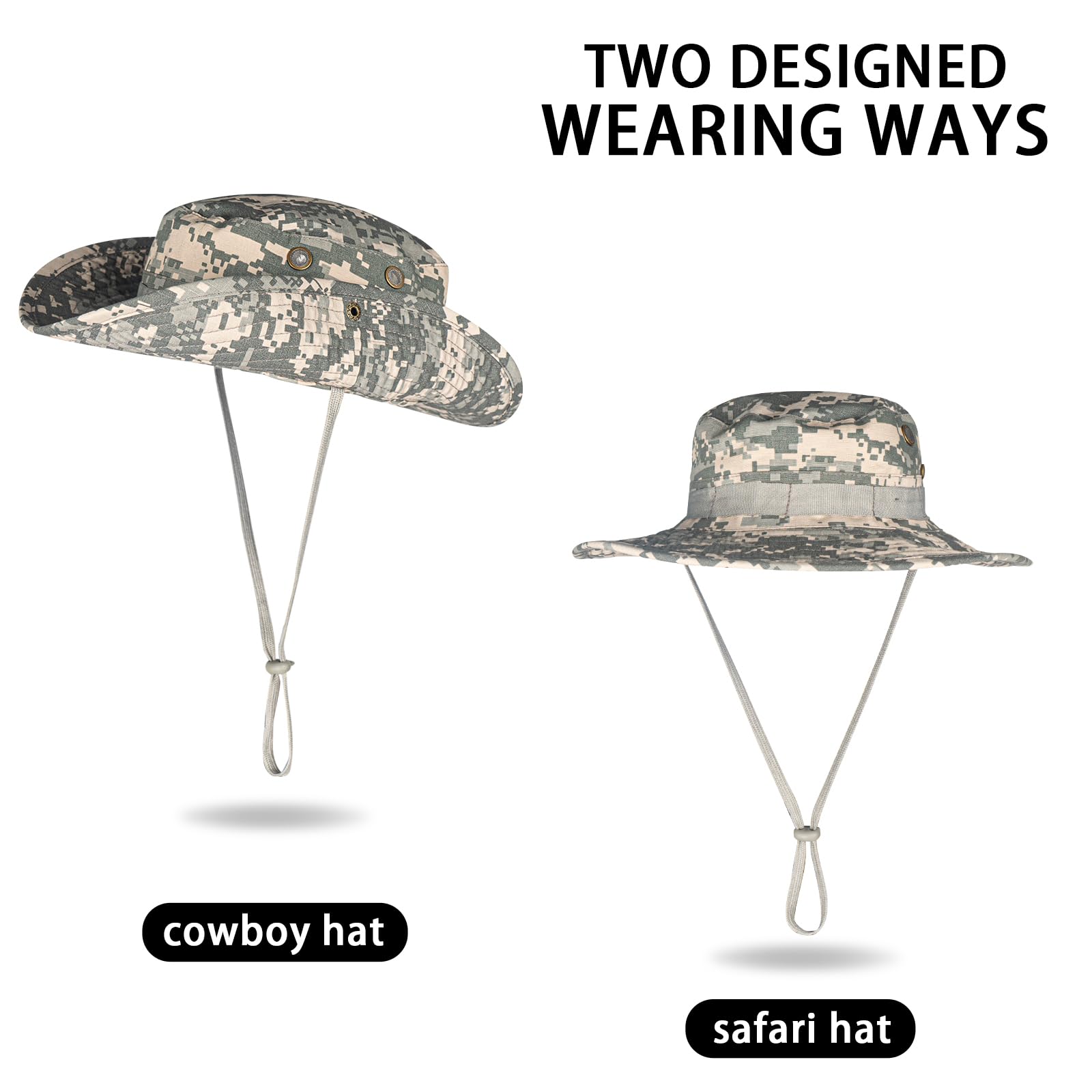 Sun Hats for Men Women Bucket Hat UPF 50+ UV Protection Boonie Hat for Safari Fishing Hiking Garden Beach
