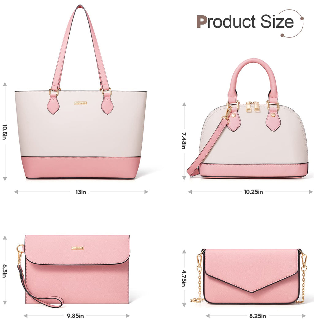 4PCS Women Fashion Handbags Purses Wallet Shoulder Bags Casual Tote Bag Crossbody Bags, Handbag Set Gift for Ladies Girls