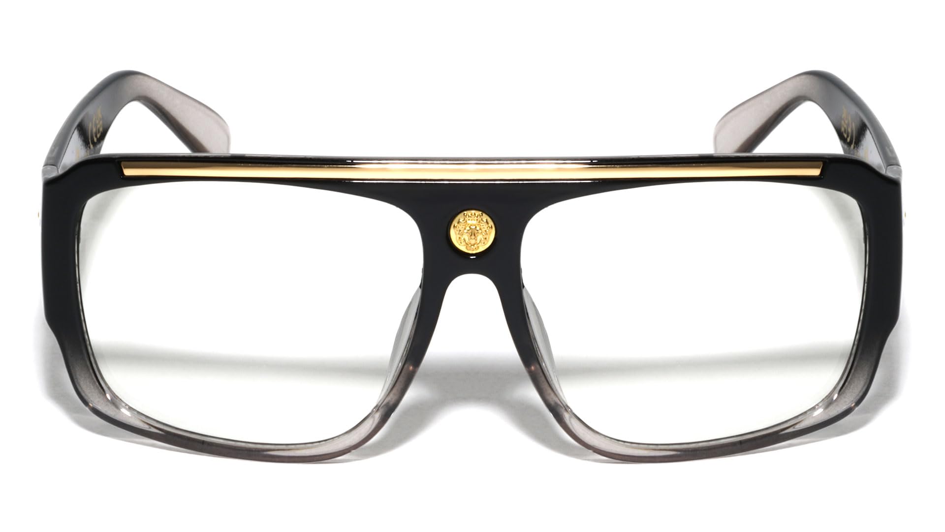 V.W.E. Lion Head Flat Top Hip Hop Rapper Retro Bold Sunglasses