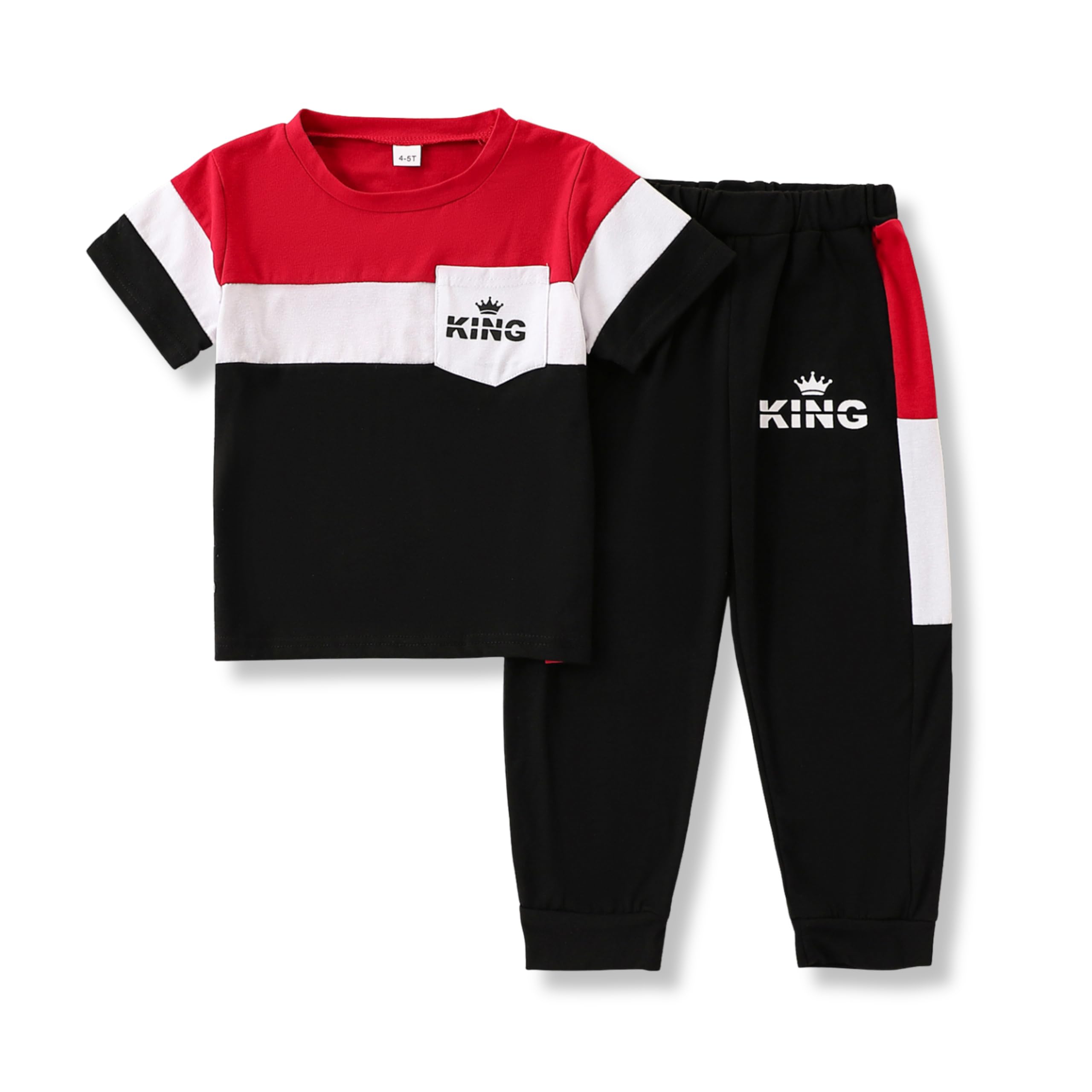 Boys Clothes Size 4-10 Years Short Sleeve T-Shirt & Pants 2-Piece Set Casual Boys Summer Fall Outfits Set