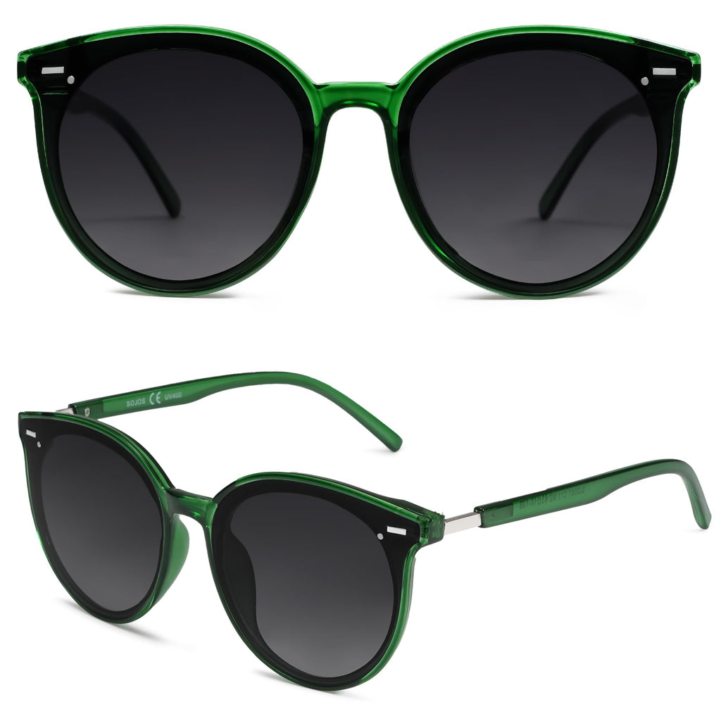 SOJOS Sunglasses Womens Trendy 2025 Classic Round Retro Vintage Shades Large Frame Sunnies SJ2067