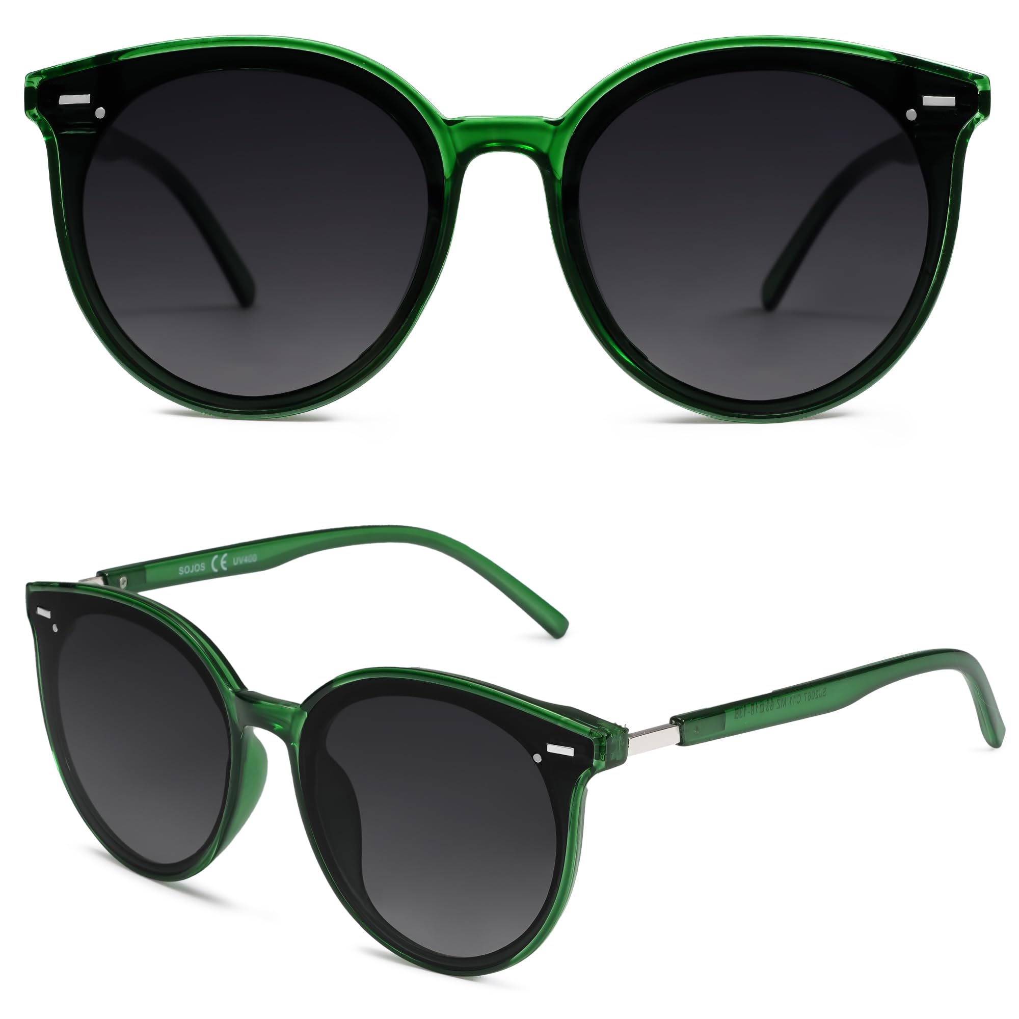 SOJOS Sunglasses Womens Trendy 2025 Classic Round Retro Vintage Shades Large Frame Sunnies SJ2067