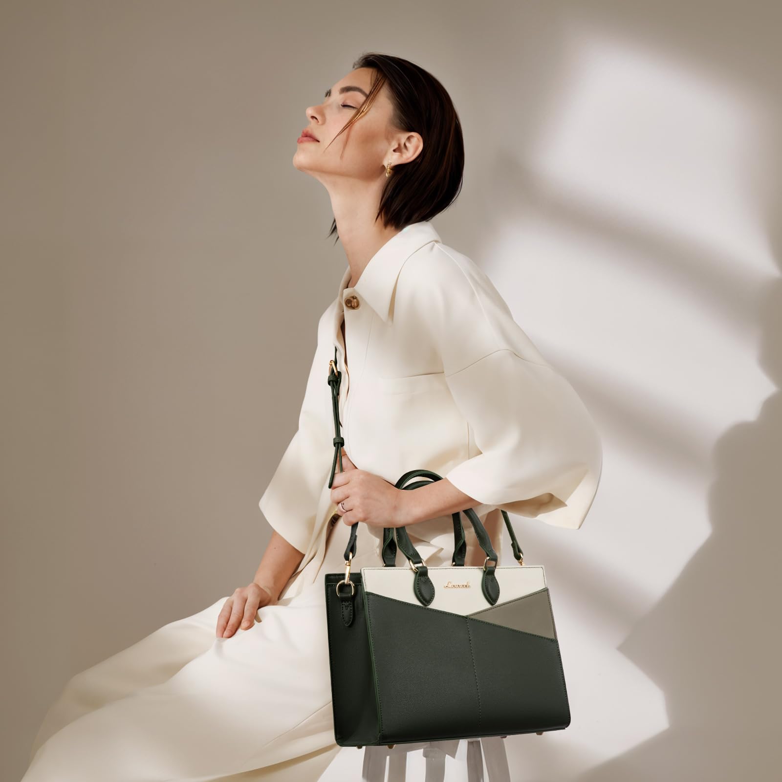 LOVEVOOK Purses for Women,Satchel Handbags Tote Bag, Black Pu Leather Shoulder Crossbody Top Handle Purse with Zipper