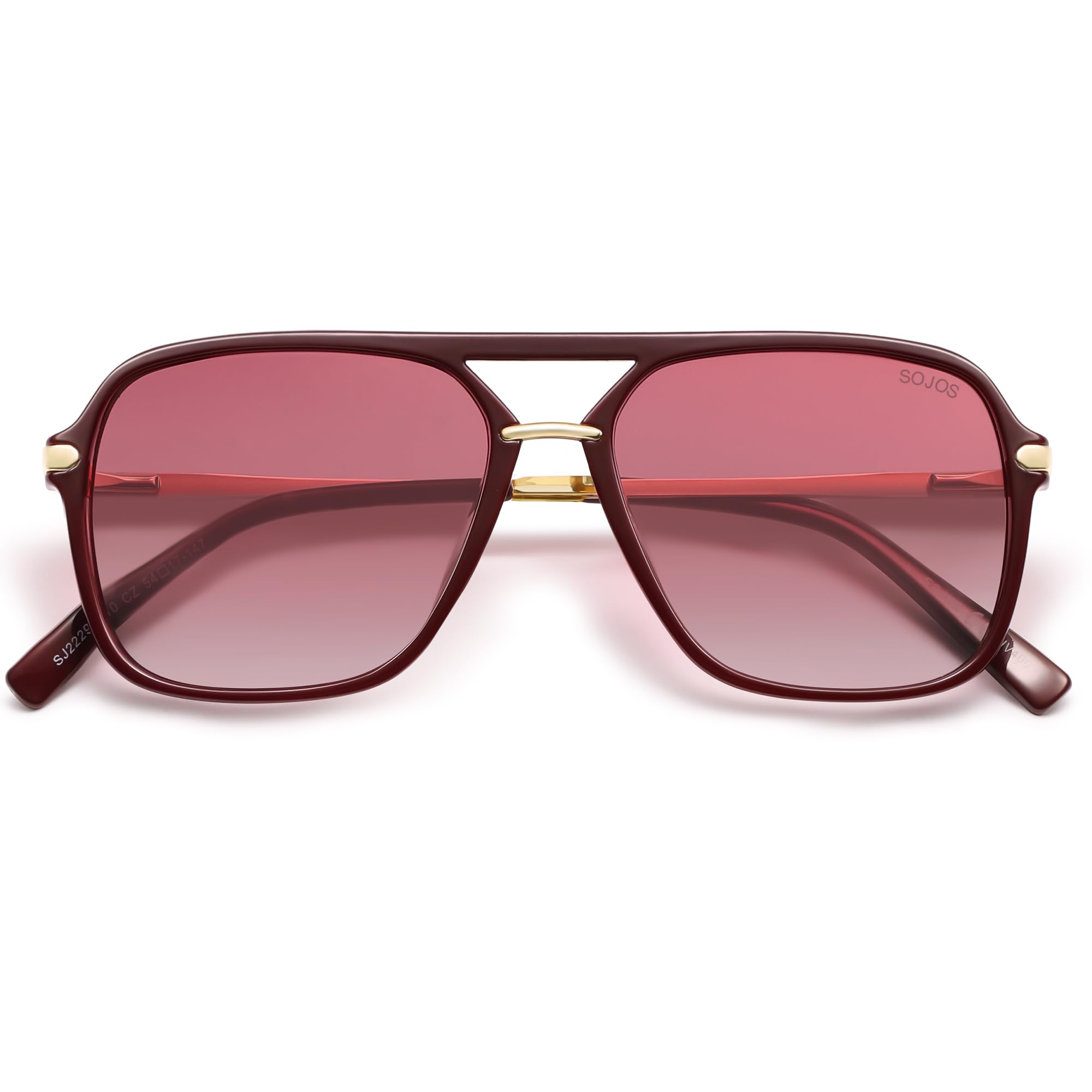 SOJOS Sunglasses for Women & Men, Square, Retro, Polarized Lens, Trendy Aviator, 90s Shades