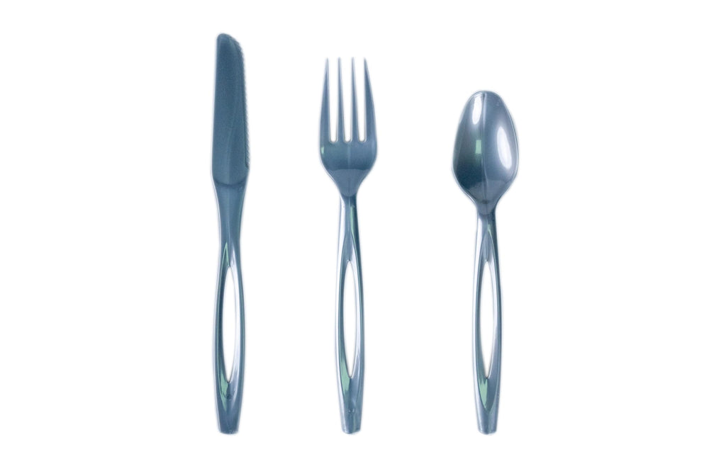 Glad Disposable Cutlery Set - Clear Heavy Duty Plastic Forks, Knives, and Spoons - 240 Piece Plasticware for Parties - Durable, Sturdy Recyclable Utensils - Great for July 4th, Thanksgiving, Christmas