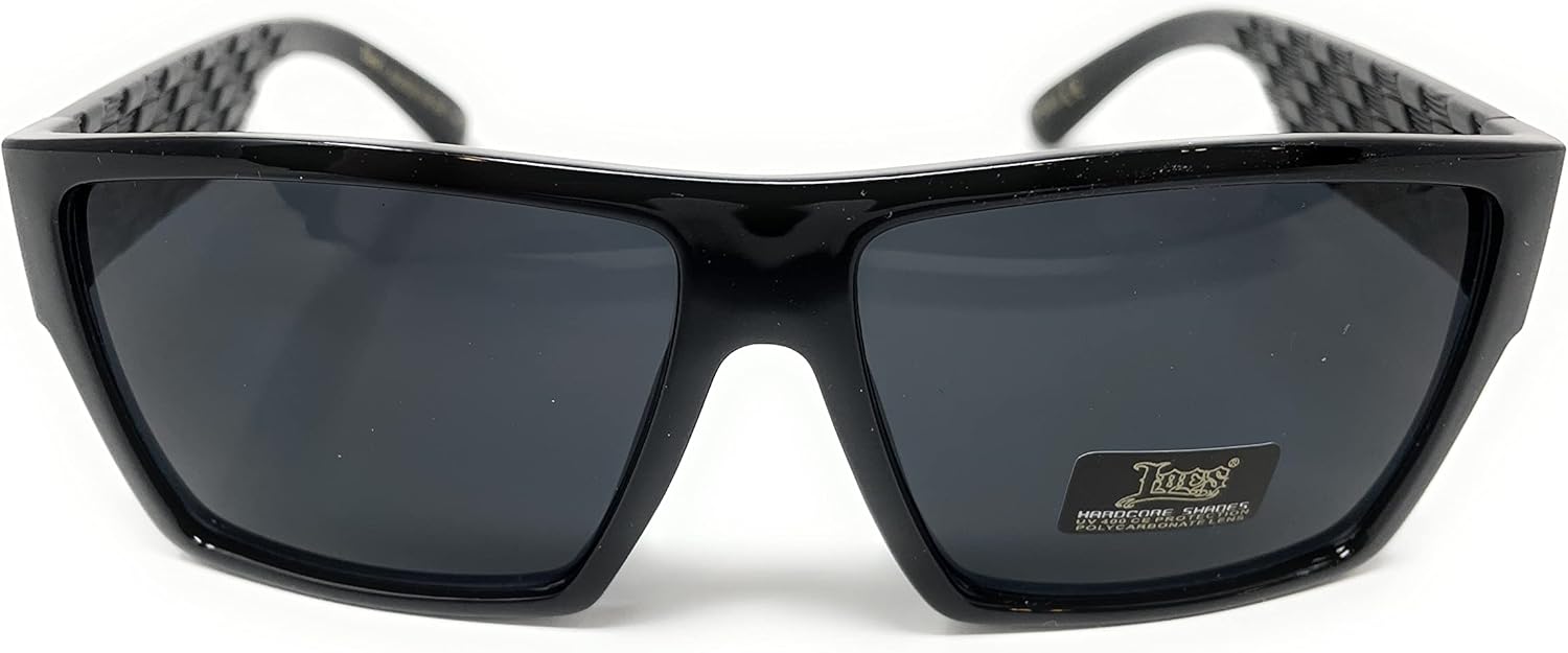 Locs 91105 Black Sunglasses | Authentic Gangster Flat Top Lowrider Maddogger Shades