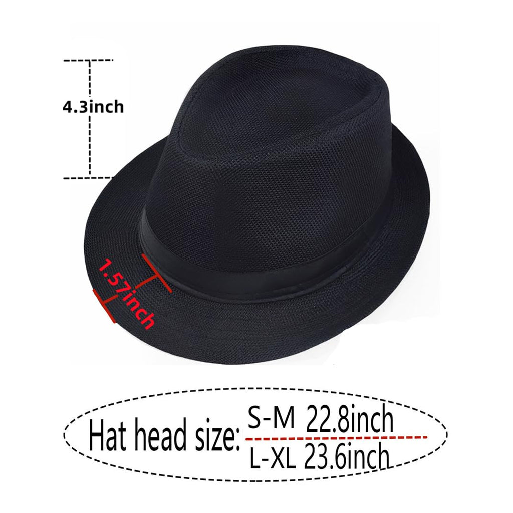 Giroir Fedora Hats for Men Women Short Brim Unisex Summer Beach Style 1920s Party Accessories