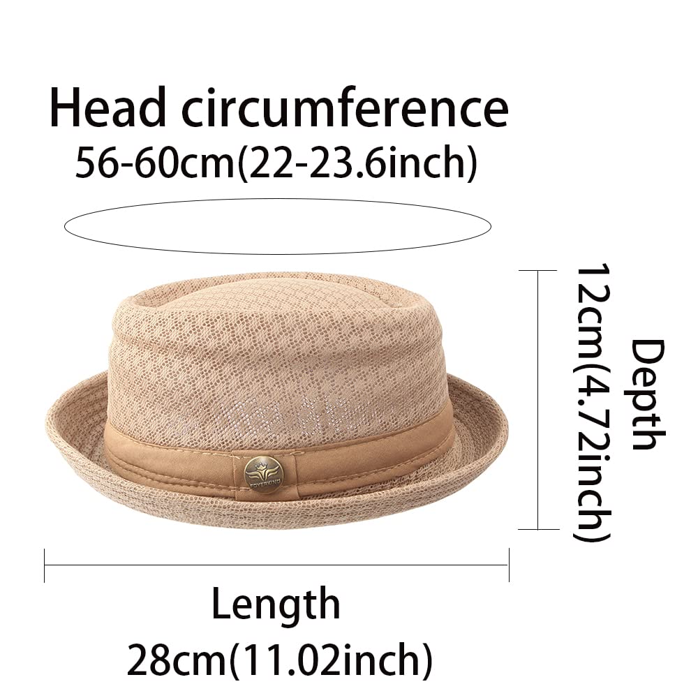 2/6 Pc Summer Mesh Pork Pie Hat 1920S Costume Party Cap for Men Women Unisex