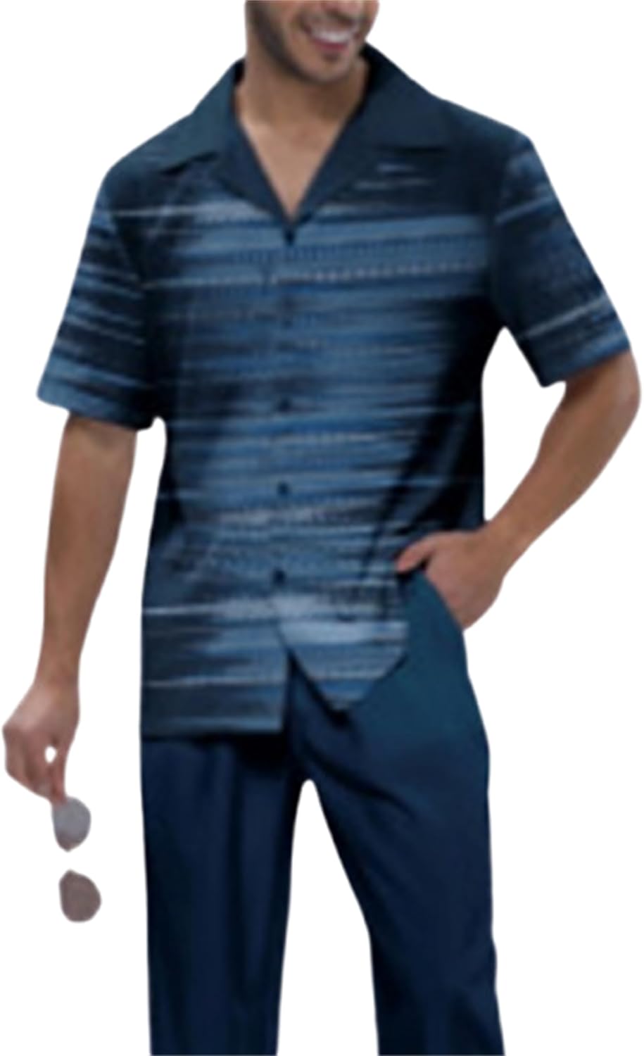 TIFIYA Men's Short Sleeve 2 Piece Leisure Suits,Shirts and Pants Set,Fashion Gentleman Attire Outfits S-5XL