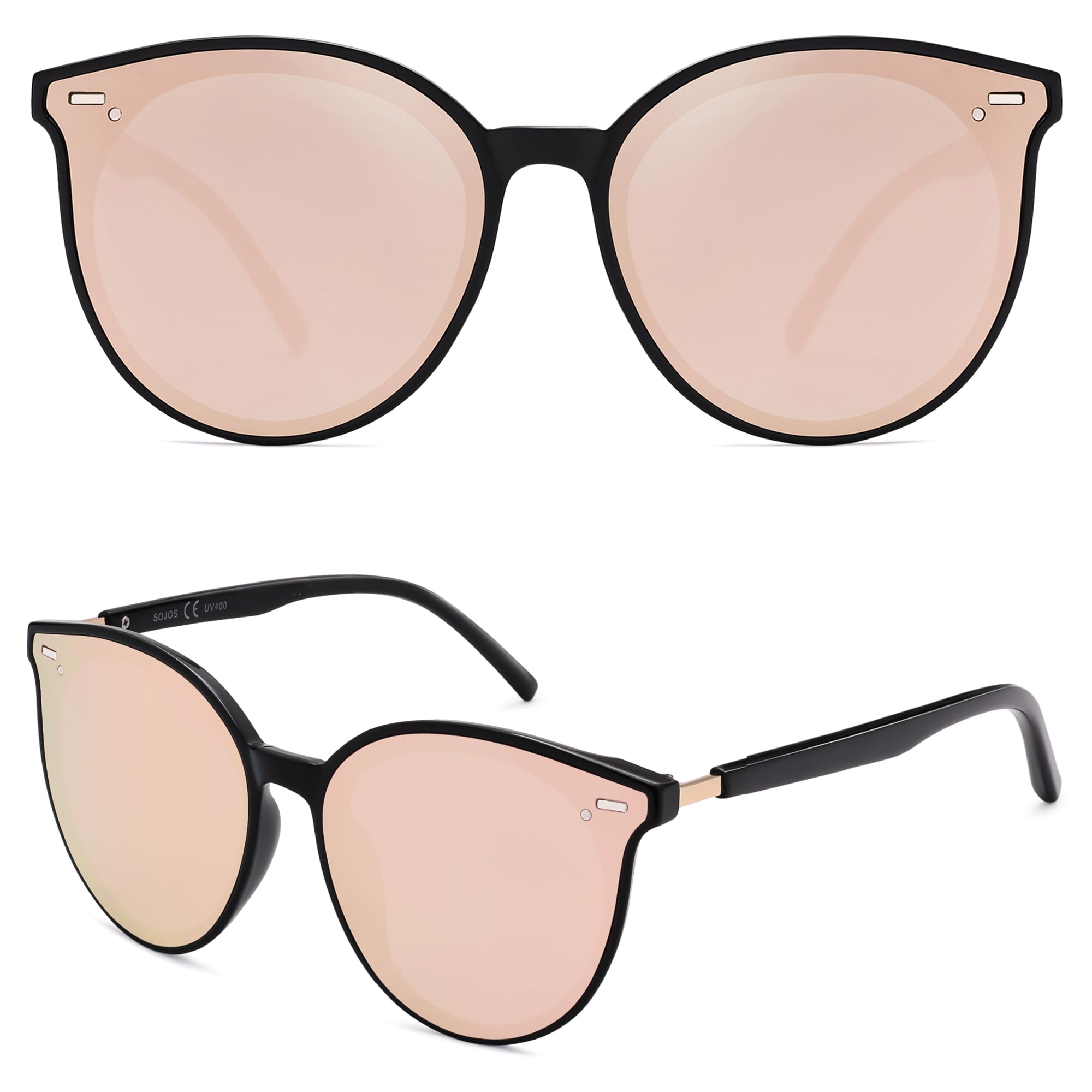 SOJOS Sunglasses Womens Trendy 2025 Classic Round Retro Vintage Shades Large Frame Sunnies SJ2067