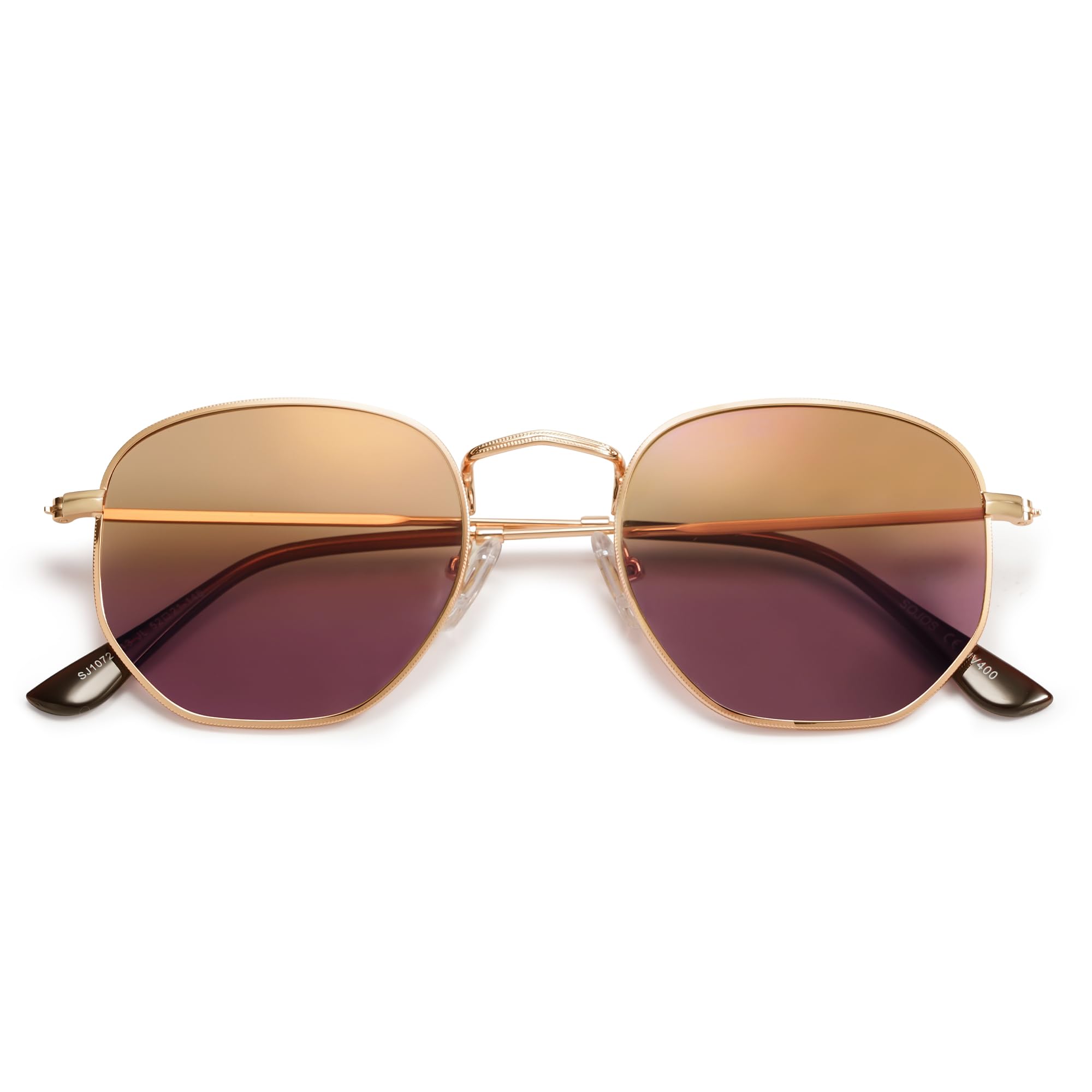 SOJOS Square Polarized Sunglasses for Women Men Small Hexagonal Polygon Shades SJ1072