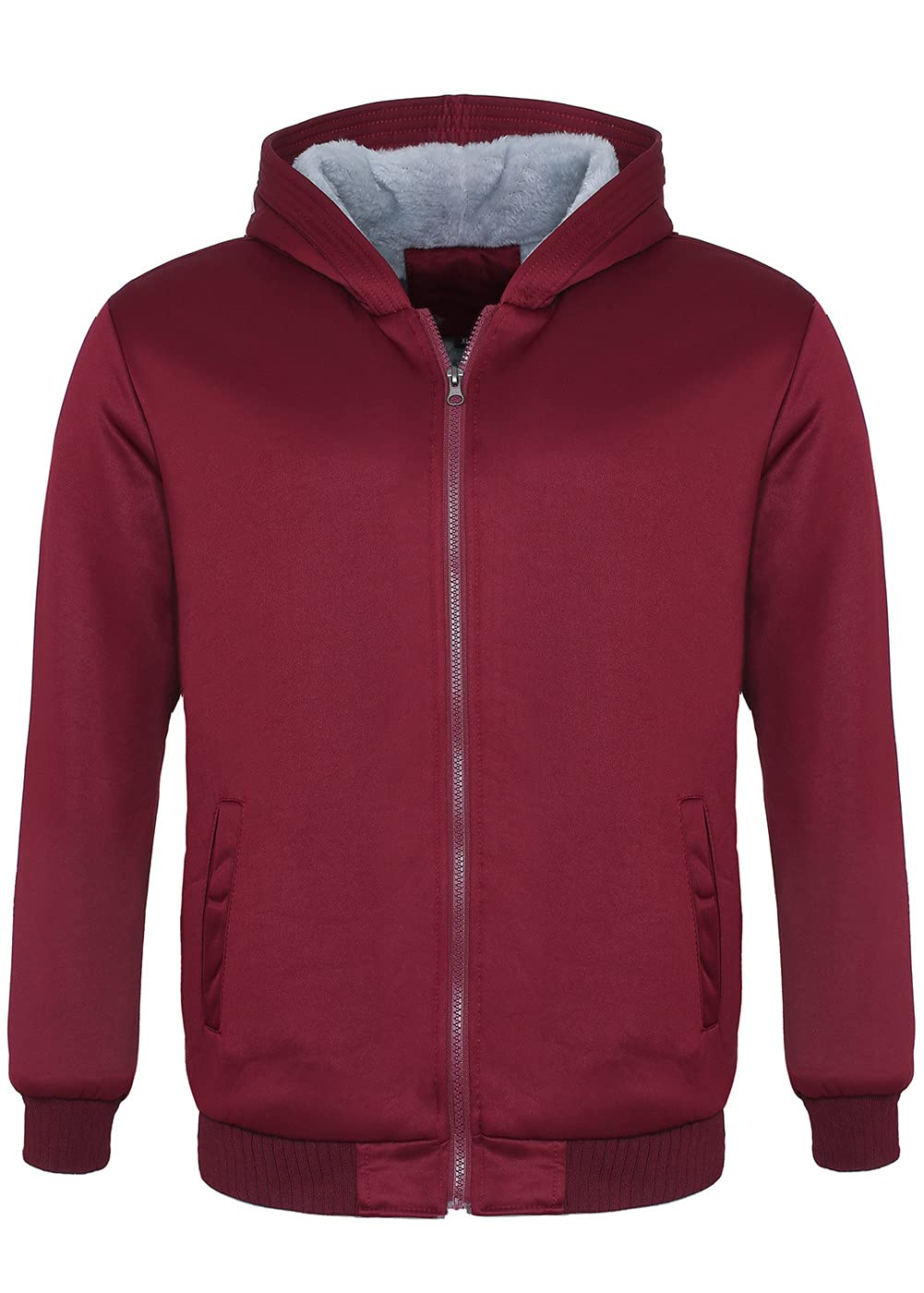 JiangWu Womens Fashion Horn Button Fleece Thicken Coat with Hood Winter Warm Jacket