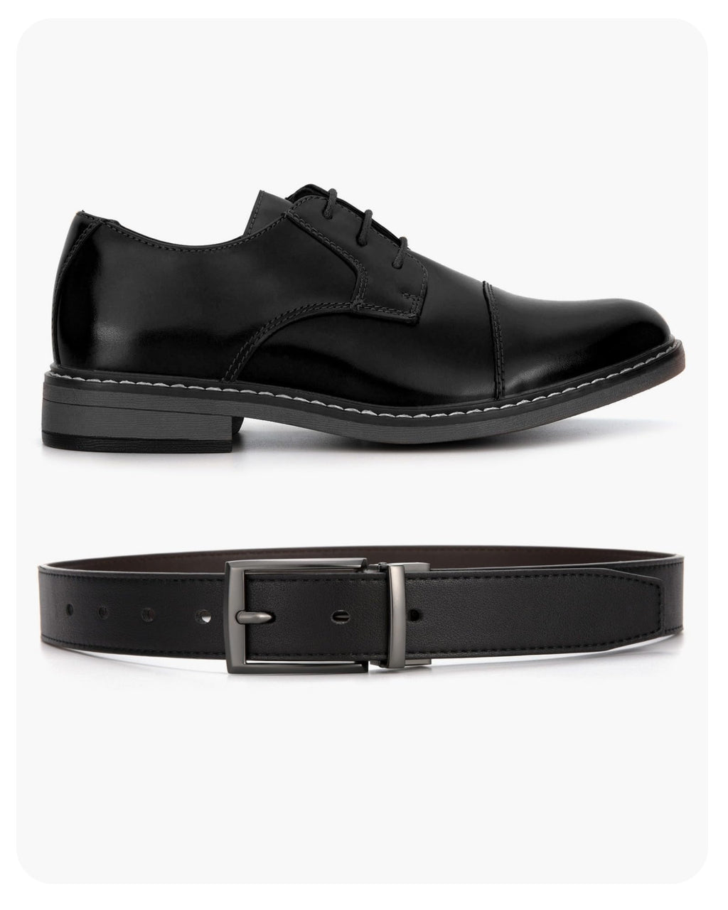 CHAOREN Boys Belt, Most Size Kids 1 1/4" Dress Reversible Belt for Youth - One Leather Belt Two Style