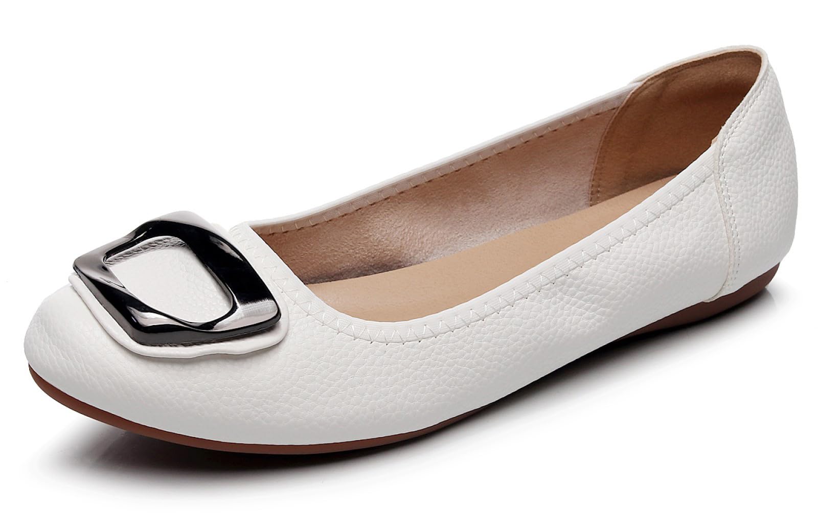 VenusCelia Women's Buckle Dance Flats Shoe