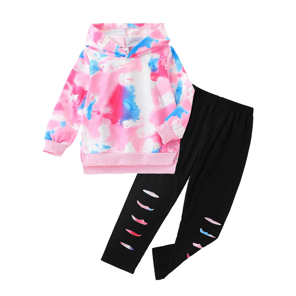 Kid Girls Clothes - Girls Outfits Tie Dye Tops and Leggings Pants 2 Piece Spring Clothes Set