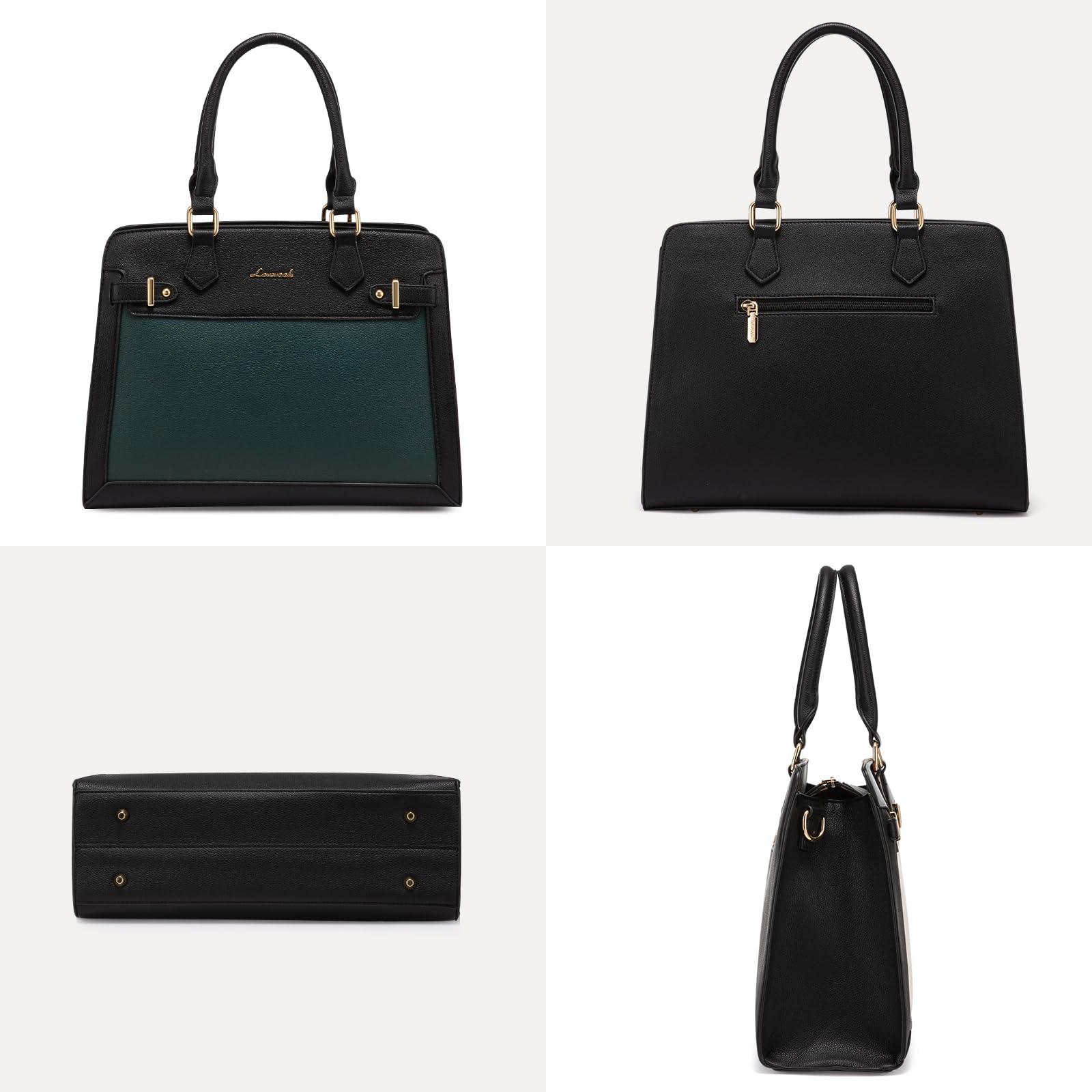 LOVEVOOK Purses and Handbags for Women, Tote Shoulder Bag Satchel Black Purse and PU Leather Top Handle for ladies