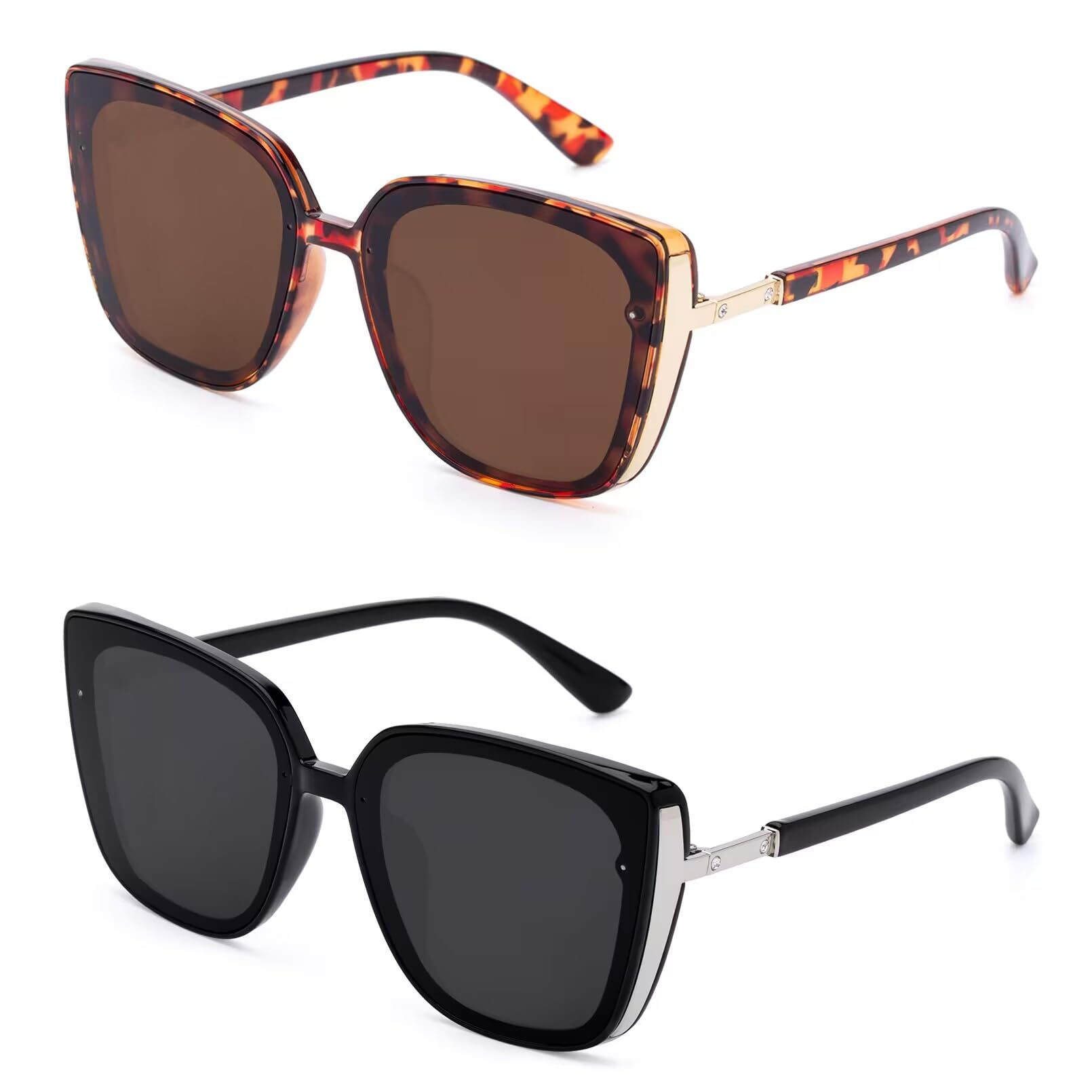 COLOSSEIN Beach Sunglasses for Women and Men Trendy Oversized Sunglasses Classic Square Sunglasses