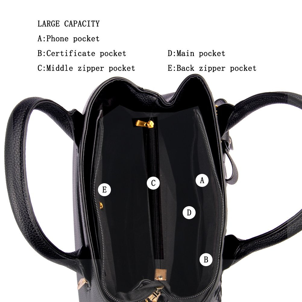 Purses and Handbags for Women Fashion Ladies PU Leather Top Handle Satchel Shoulder Tote Bags