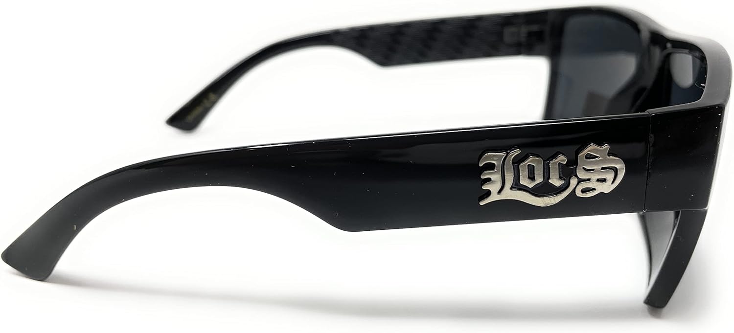 Locs 91105 Black Sunglasses | Authentic Gangster Flat Top Lowrider Maddogger Shades