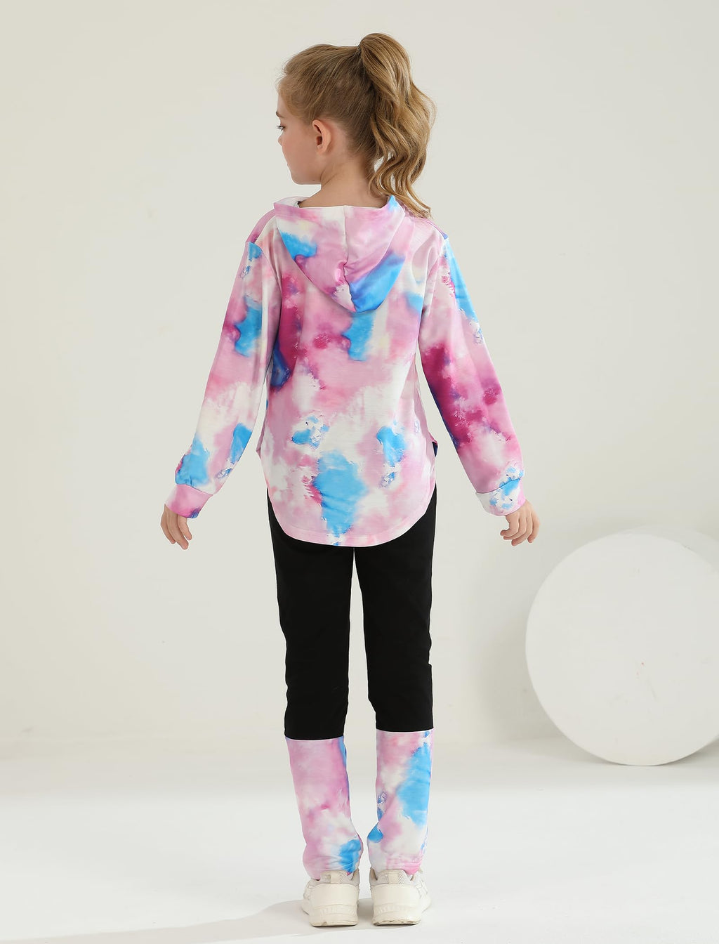Girls Clothes Tie Dye Long Sleeve Hoodie Sweatshirt and Pants Sets Cute Girl Outfits Size 5-14 Years