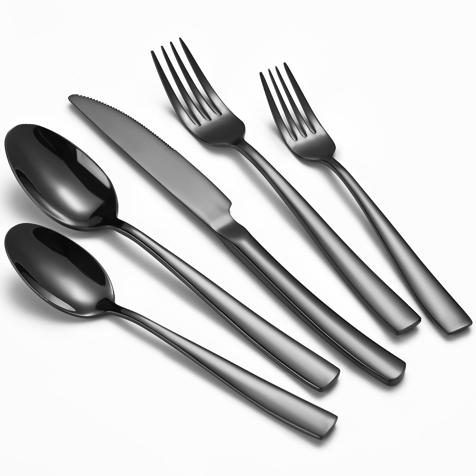 Large Hostess Serving Utensils Set, Stainless Steel Heavy Duty Serving spoons, Slotted Spoons, Serving Fork, Cake Server, Butter Knife, Dishwasher Safe (Silver)