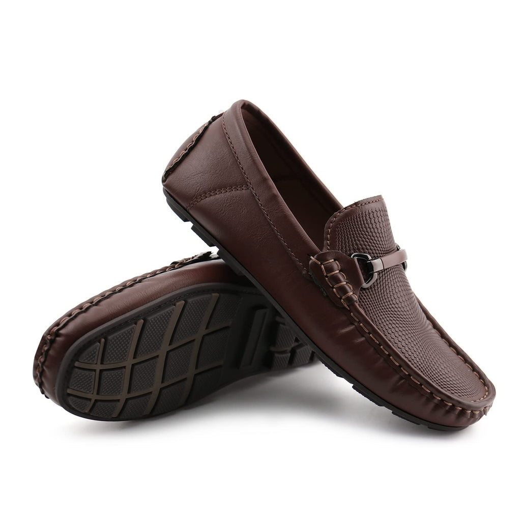 JABASIC Kids Penny Loafer Casual Slip-On Moccasin Flats Boys Dress Shoes