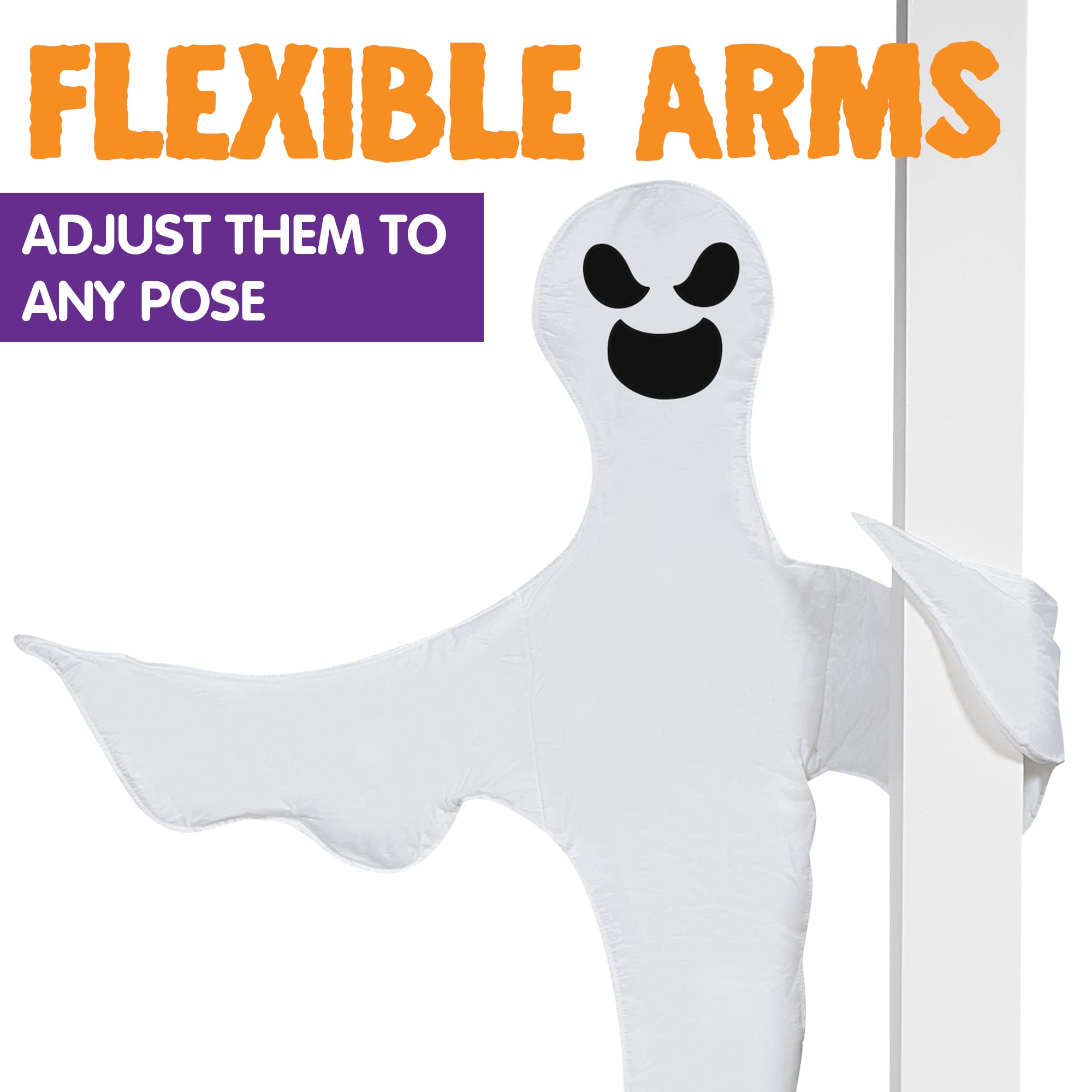 JOYIN 53” Halloween Bendable Tree Wrap Ghost Decoration for Halloween Outdoor, Lawn, Tree, Pillar Decorations, Ghost Party Supplies