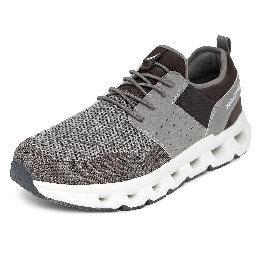 Nautica Mens Running Sneakers Sport Fashion Lace-Up Athletic Soft Shoes for Gym Tennis Men – Cushioned, Breathable, Lightweight & Comfortable