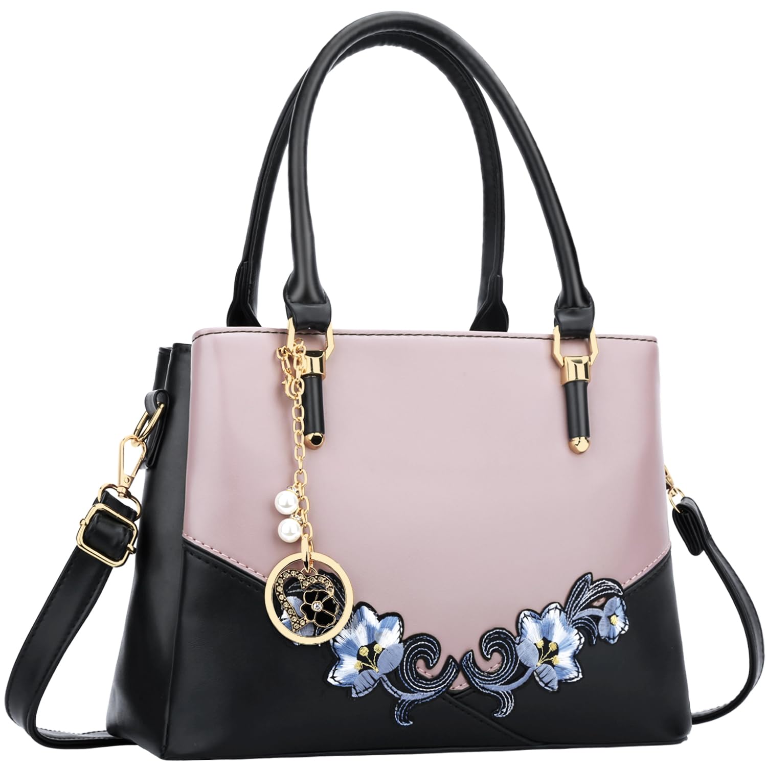 KKXIU 3 Zippered Compartments Purses and Handbags for Women Top Handle Satchel Shoulder Ladies Bags