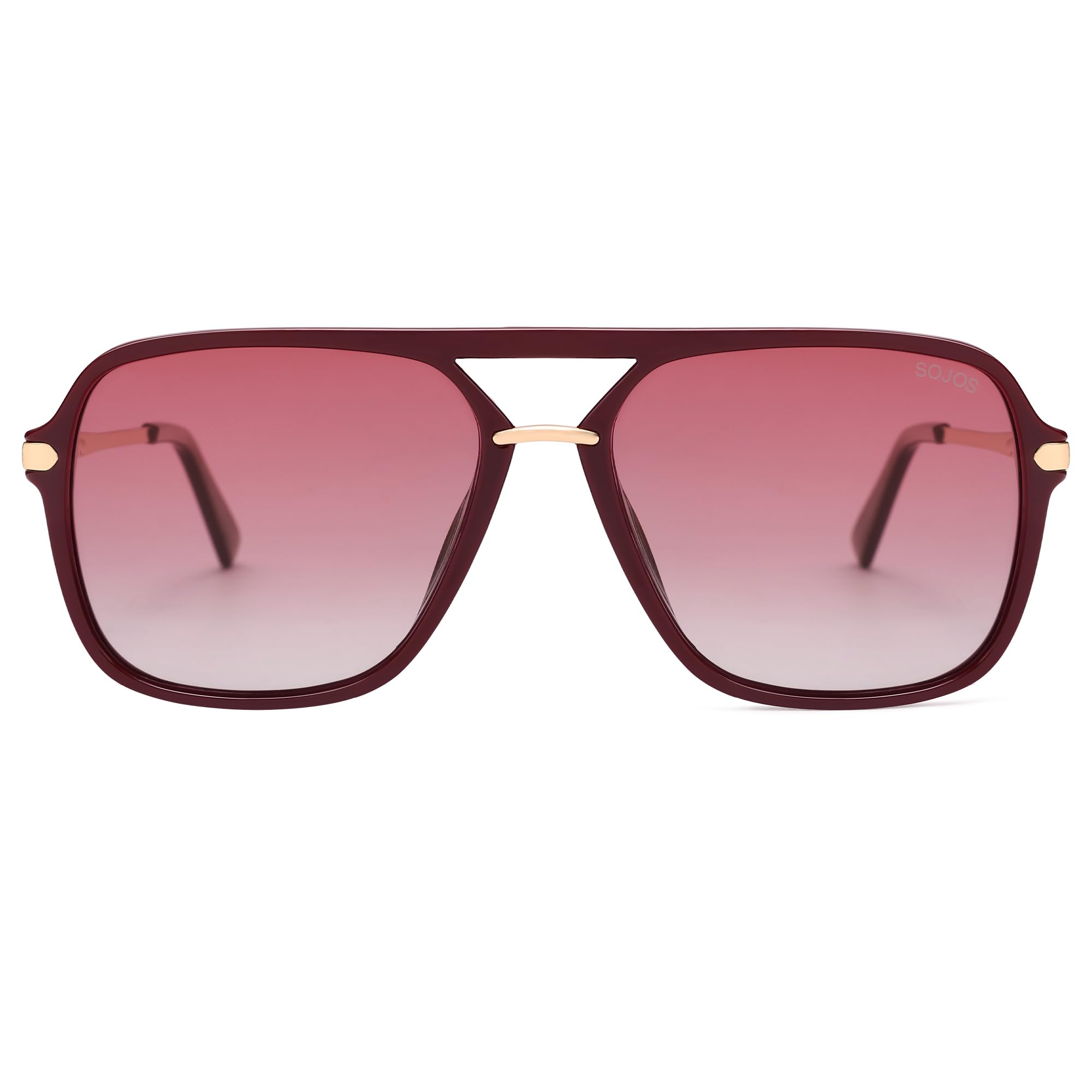 SOJOS Sunglasses for Women & Men, Square, Retro, Polarized Lens, Trendy Aviator, 90s Shades