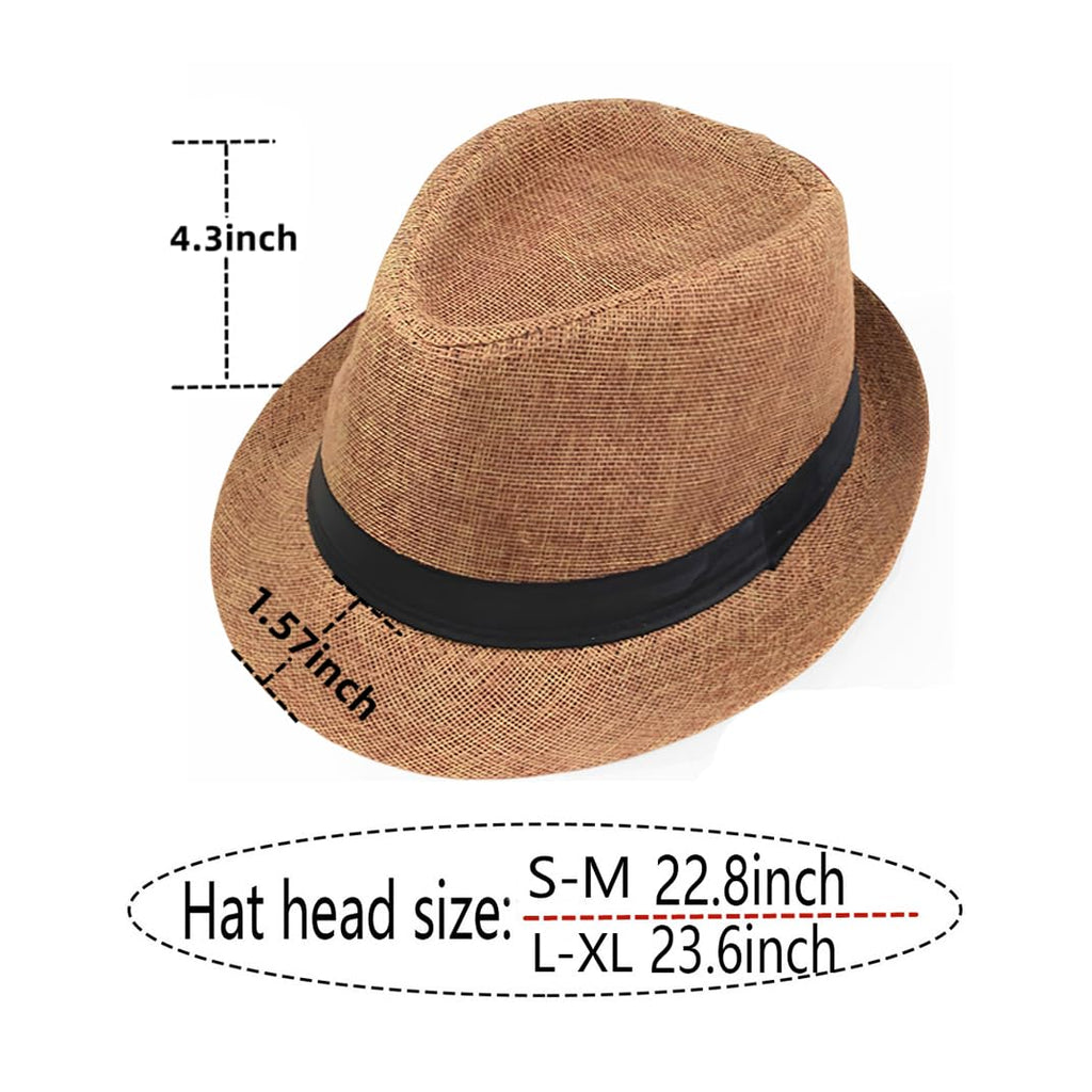 Giroir Fedora Hats for Men Women Short Brim Unisex Summer Beach Style 1920s Party Accessories