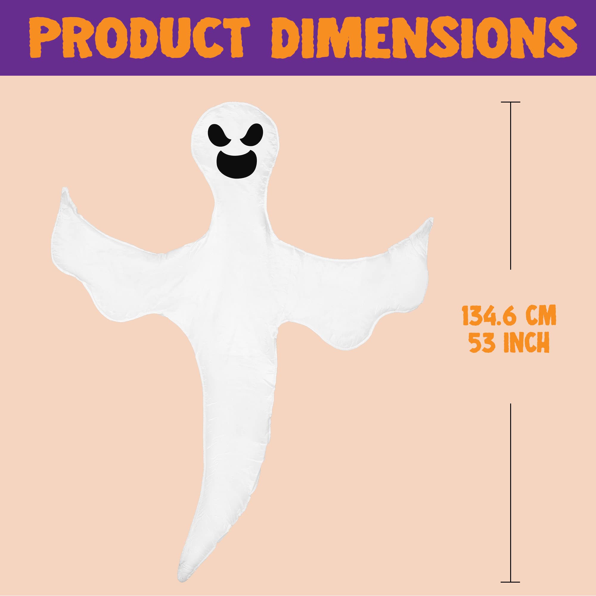 JOYIN 53” Halloween Bendable Tree Wrap Ghost Decoration for Halloween Outdoor, Lawn, Tree, Pillar Decorations, Ghost Party Supplies