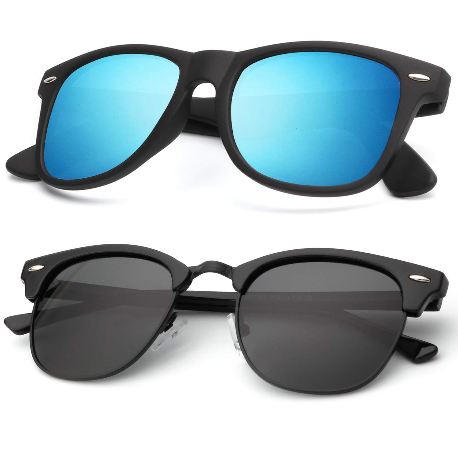 KALIYADI Polarized Sunglasses for Men and Women Semi-Rimless Frame Driving Sun glasses UV Blocking