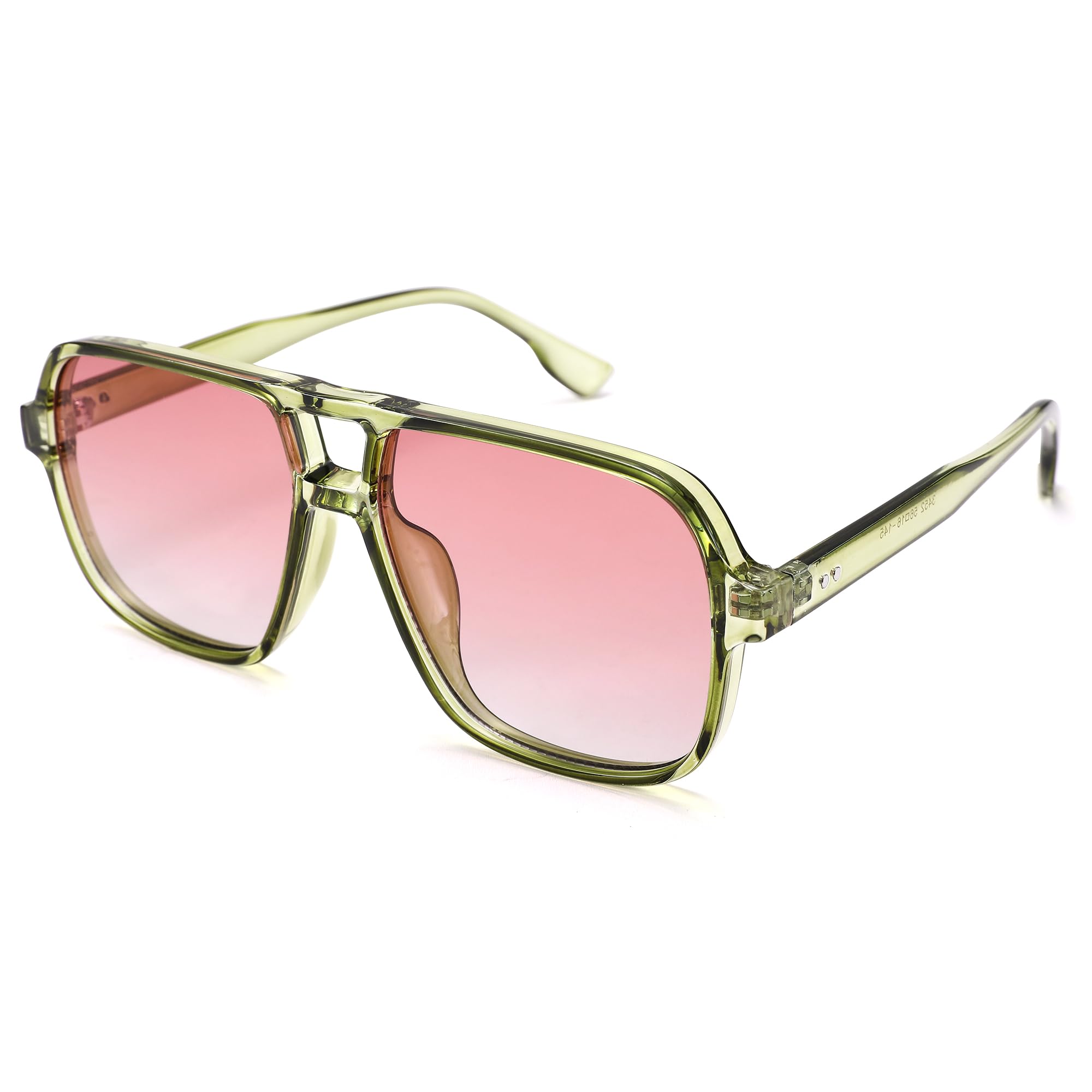 Oversized Aviator Sunglasses for Women Men - Retro 70s Square Shades Sun Glasses